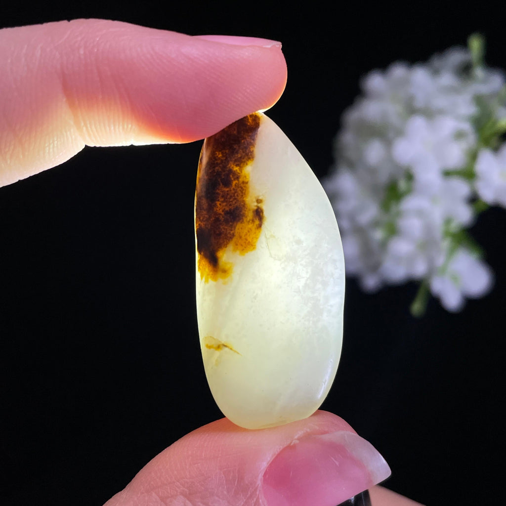 和田玉白玉“夜染朝露”黑红皮籽料（yc416685）