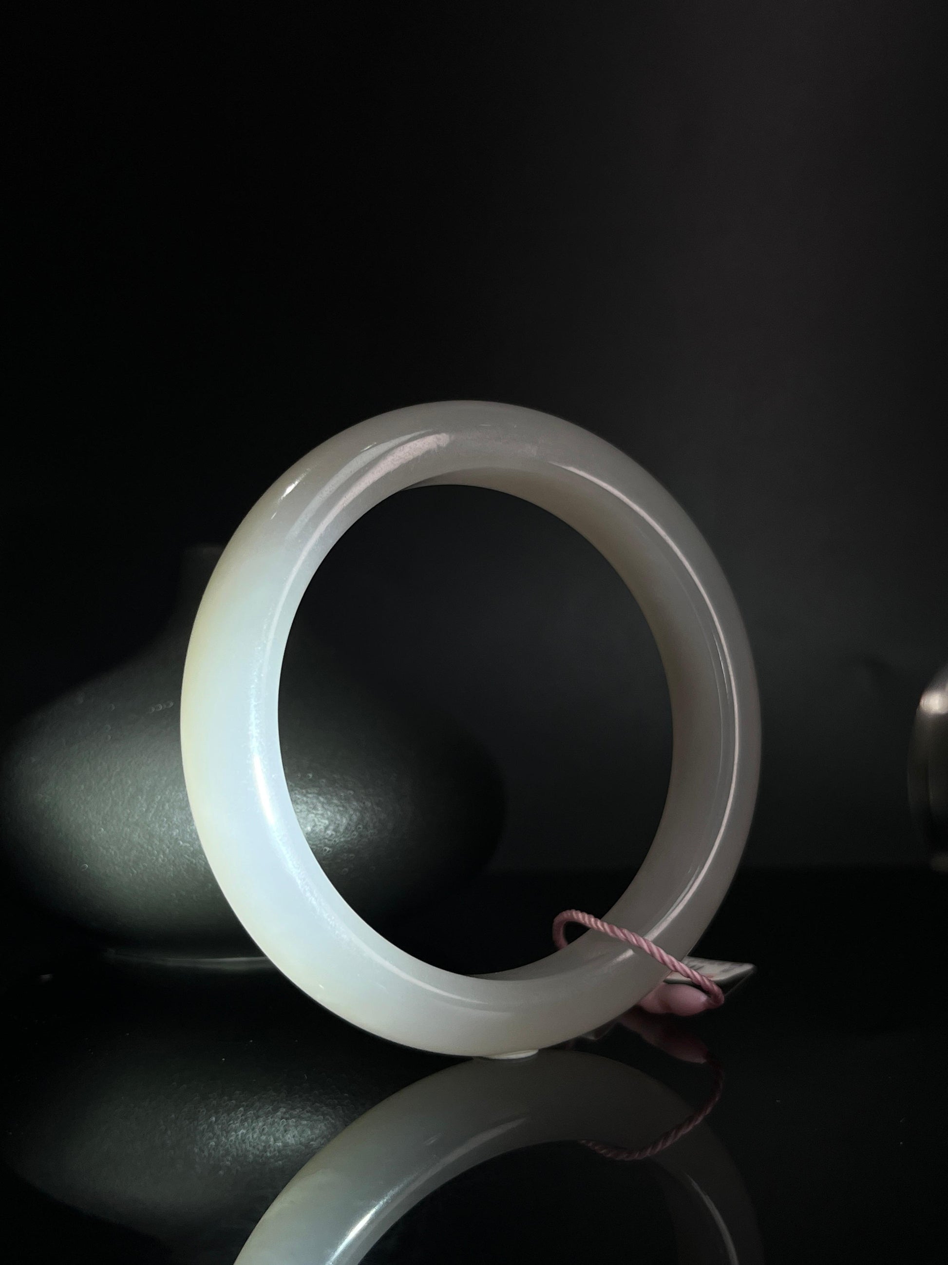 和田玉淡烟紫手镯（卡57）（yc242076）