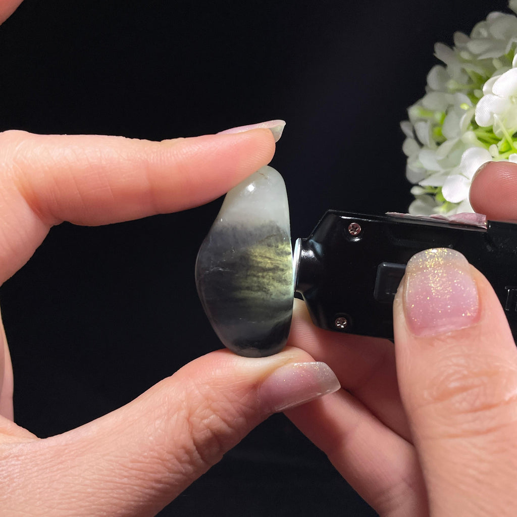 新疆天然和田玉“水墨凝烟”青花籽料（yc394002）