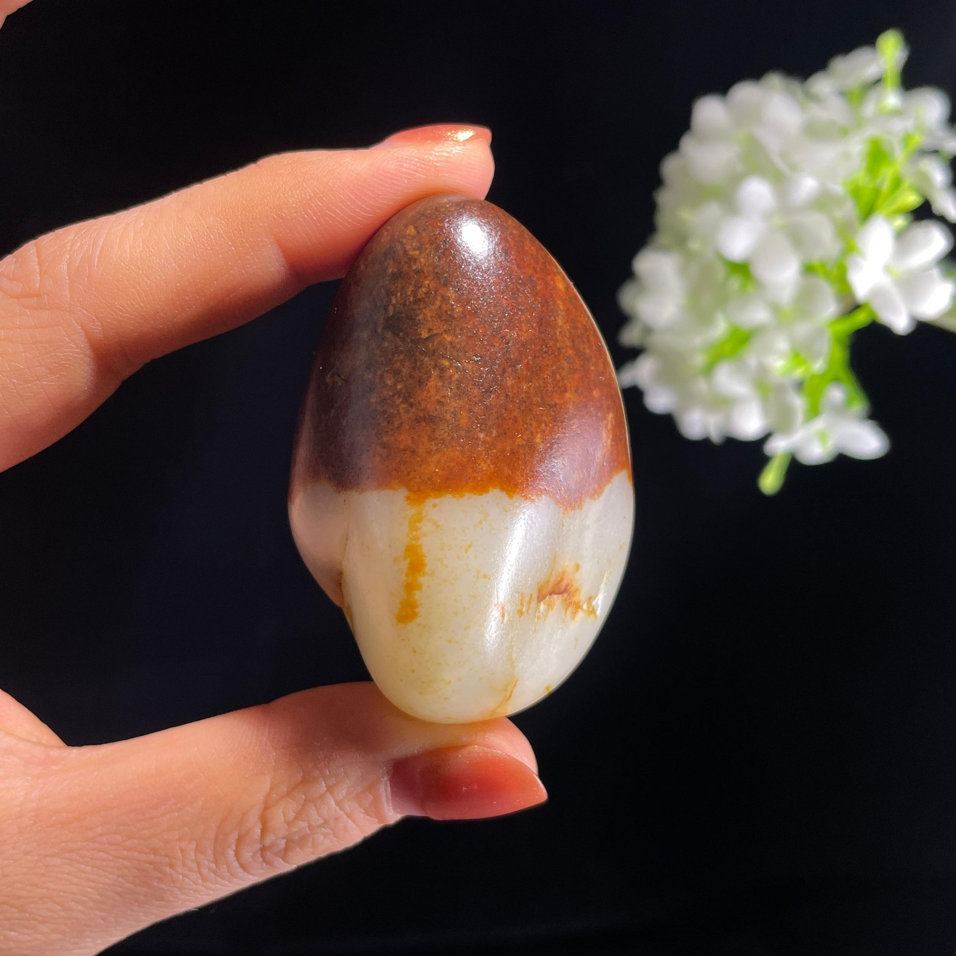 新疆天然和田玉黑红皮籽料（yc403501）