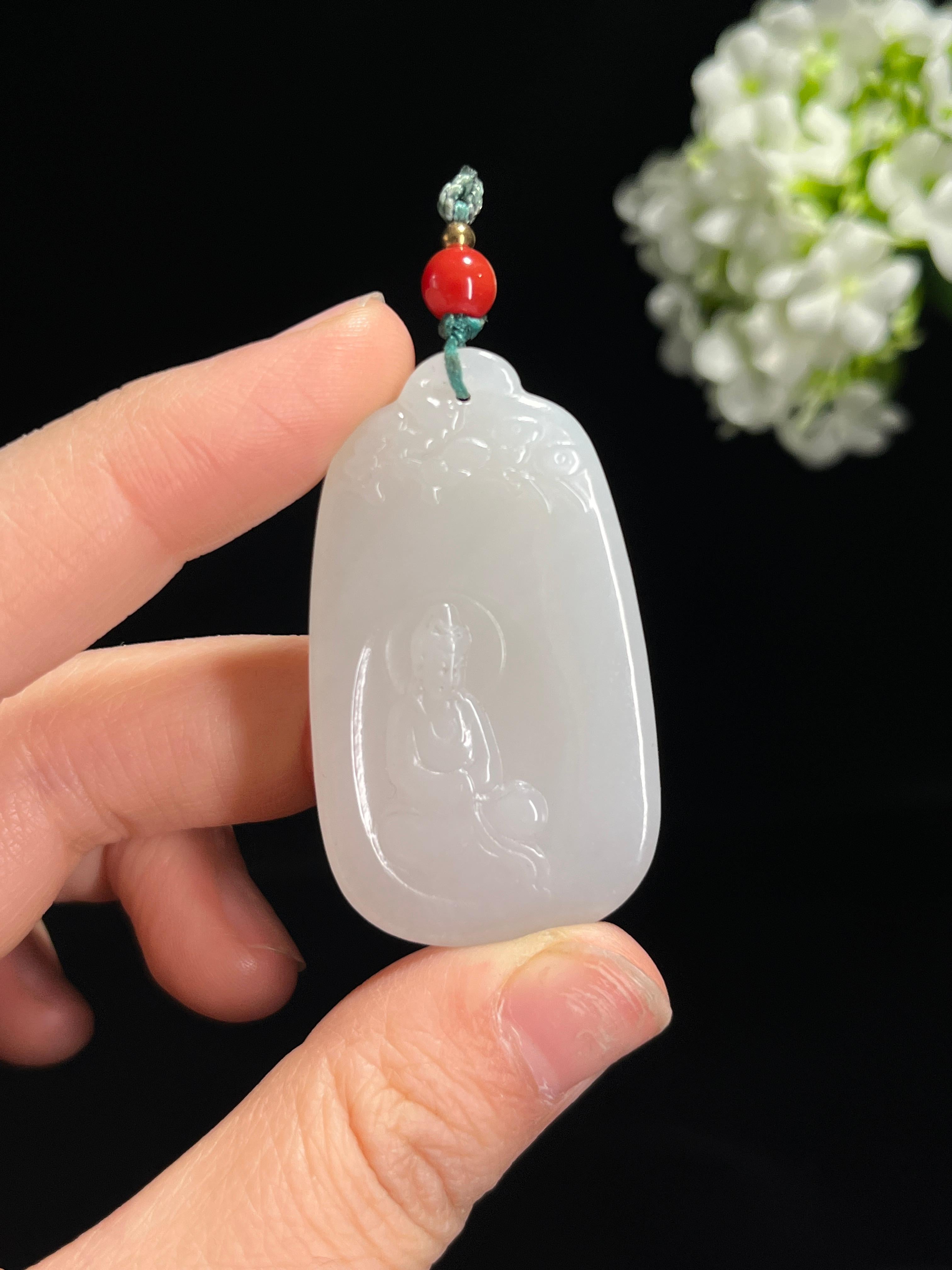 和田玉 白玉 仏像 観音様 精雕 極細工 玉牌 ネックレス 長さ42.5cm 和田玉 白玉 仏像 観音様 精雕 極細工 玉牌 ネックレス 長さ42.5