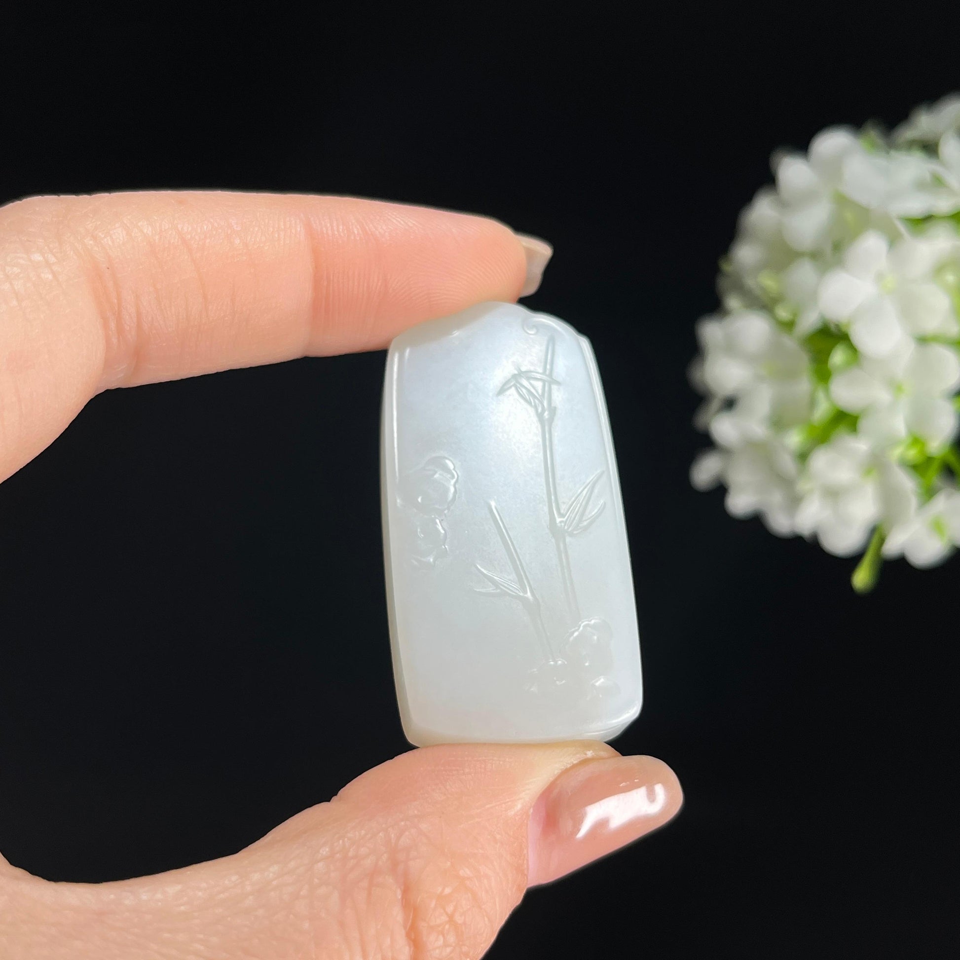 s，和田玉白玉观音雕刻挂件（yc379827）