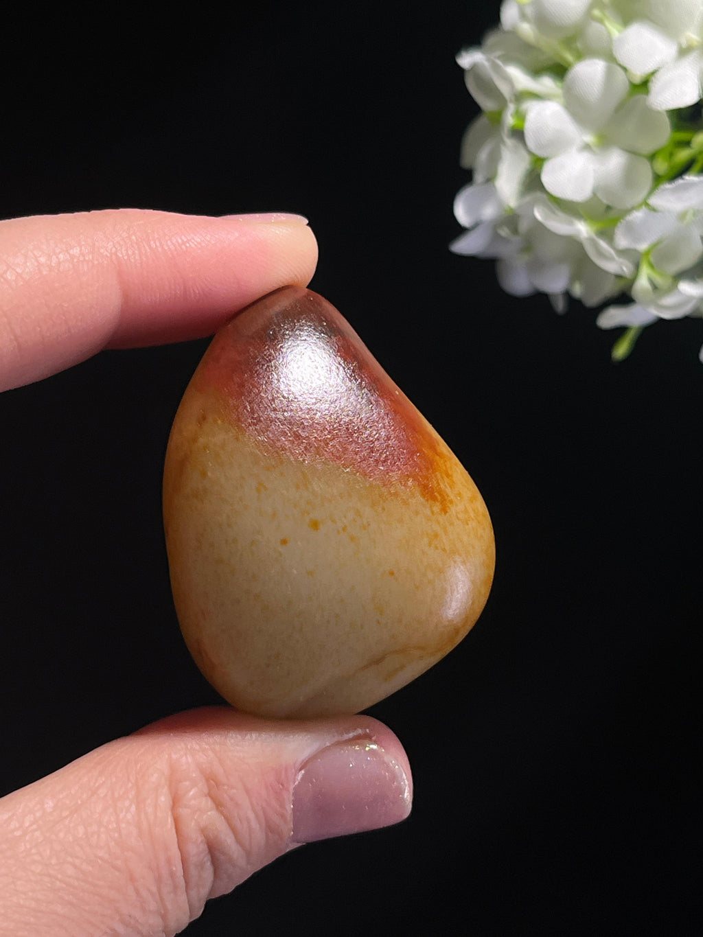 和田玉收藏级洒金聚红皮籽料原石（yc262739）