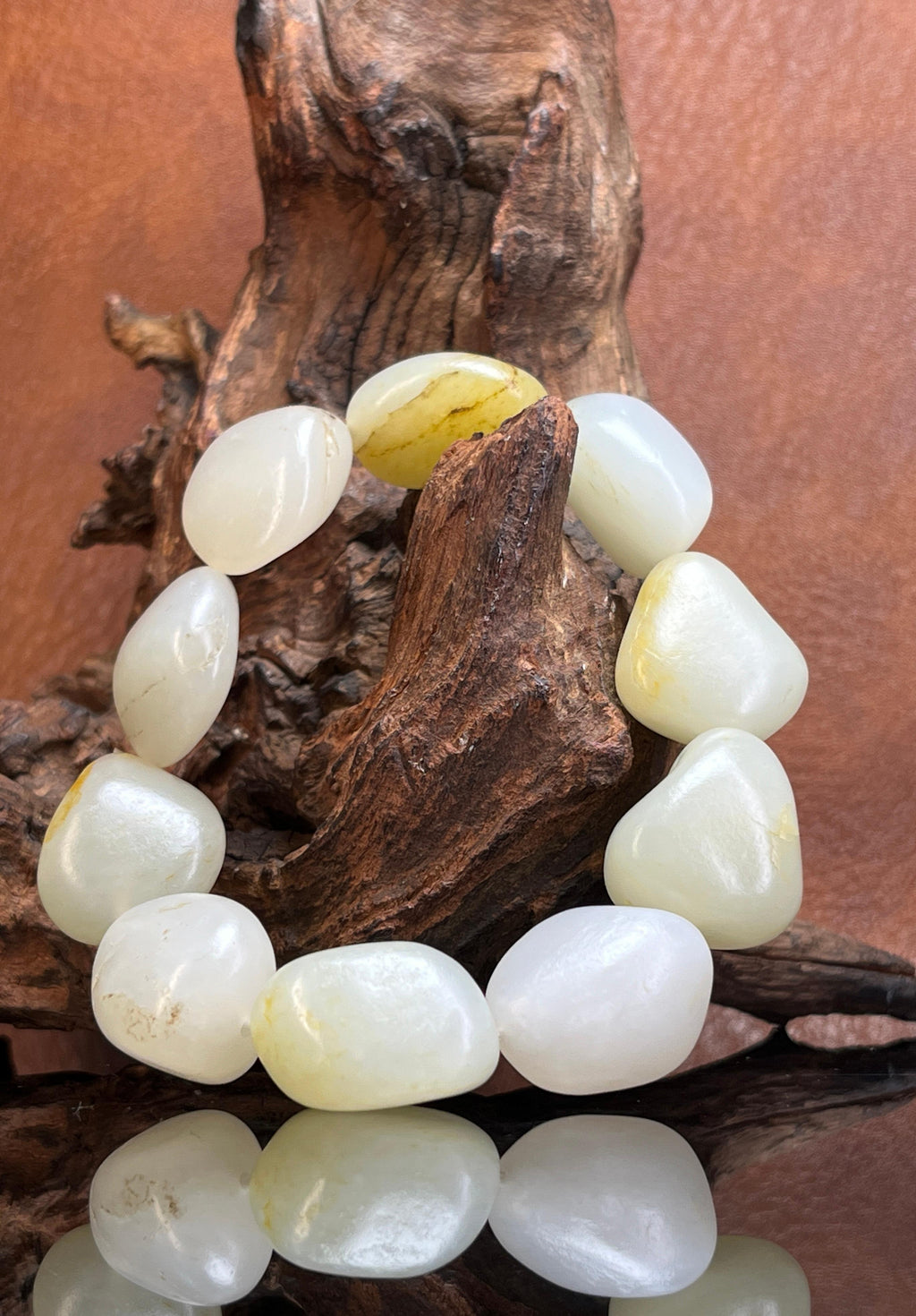 新疆和田玉白玉籽料原石手串洒金皮原籽原皮（yc229213）