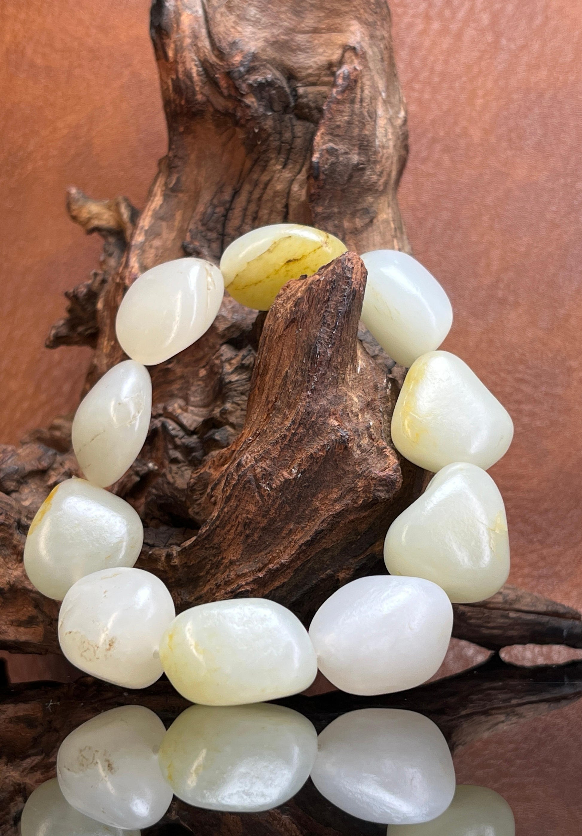 新疆和田玉白玉籽料原石手串洒金皮原籽原皮（yc229213）