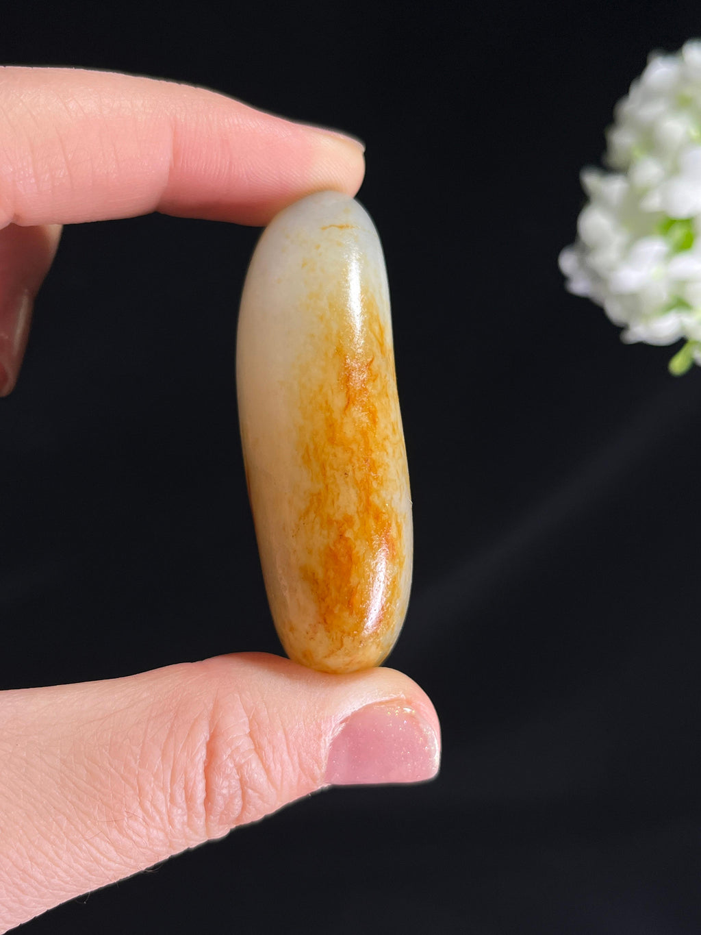 和田玉白玉带青花聚红皮籽料原石（yc265600）