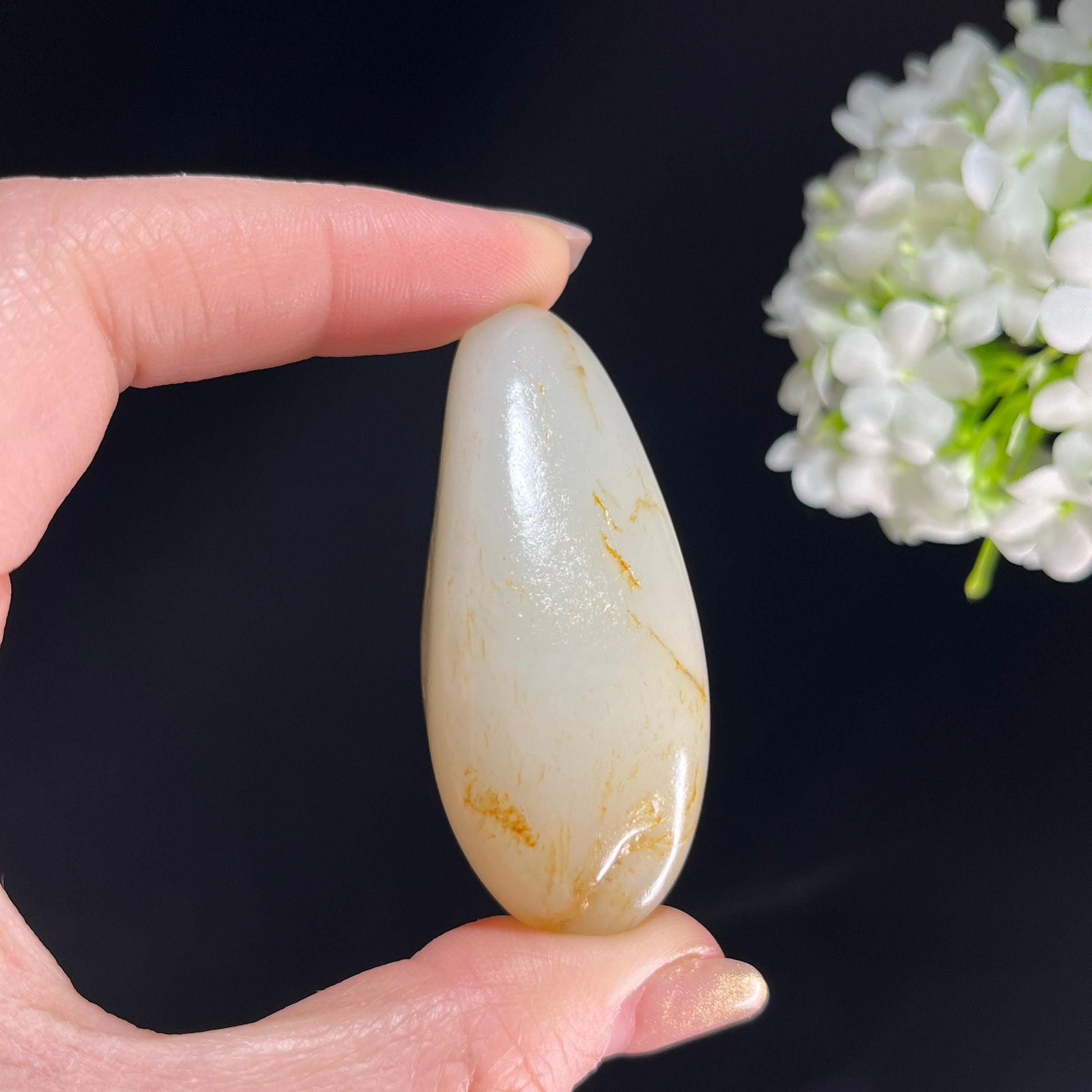 和田玉白玉“云丝牵月”洒金皮籽料（yc350433）