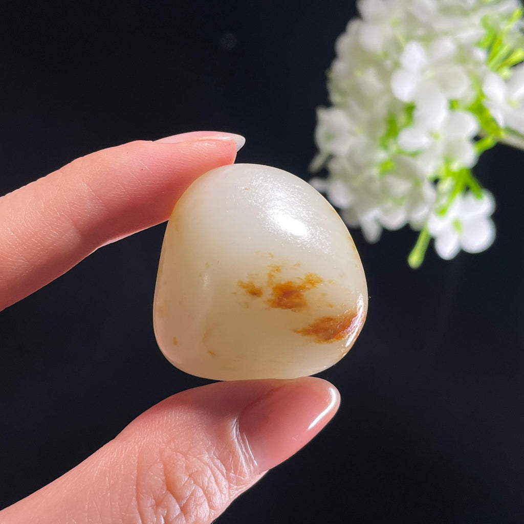 和田玉“绯影成双”白玉洒红皮籽料（yc422532）
