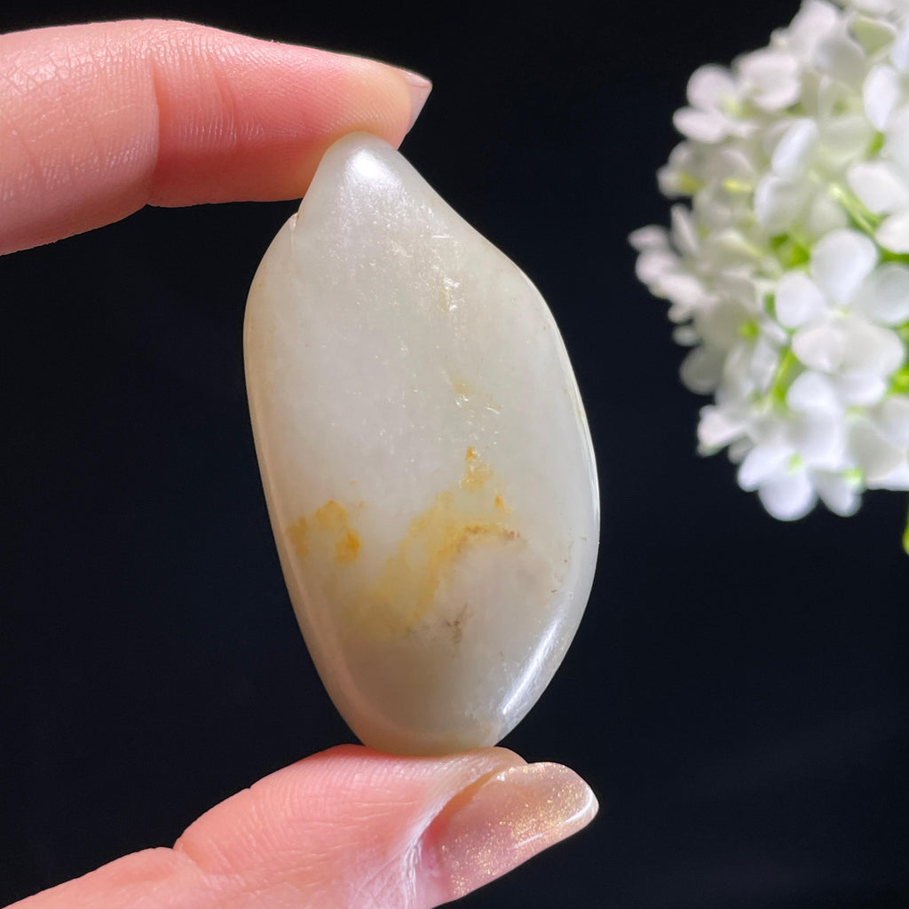新疆天然和田玉“金运玉成”洒金皮青花籽料（yc318273）