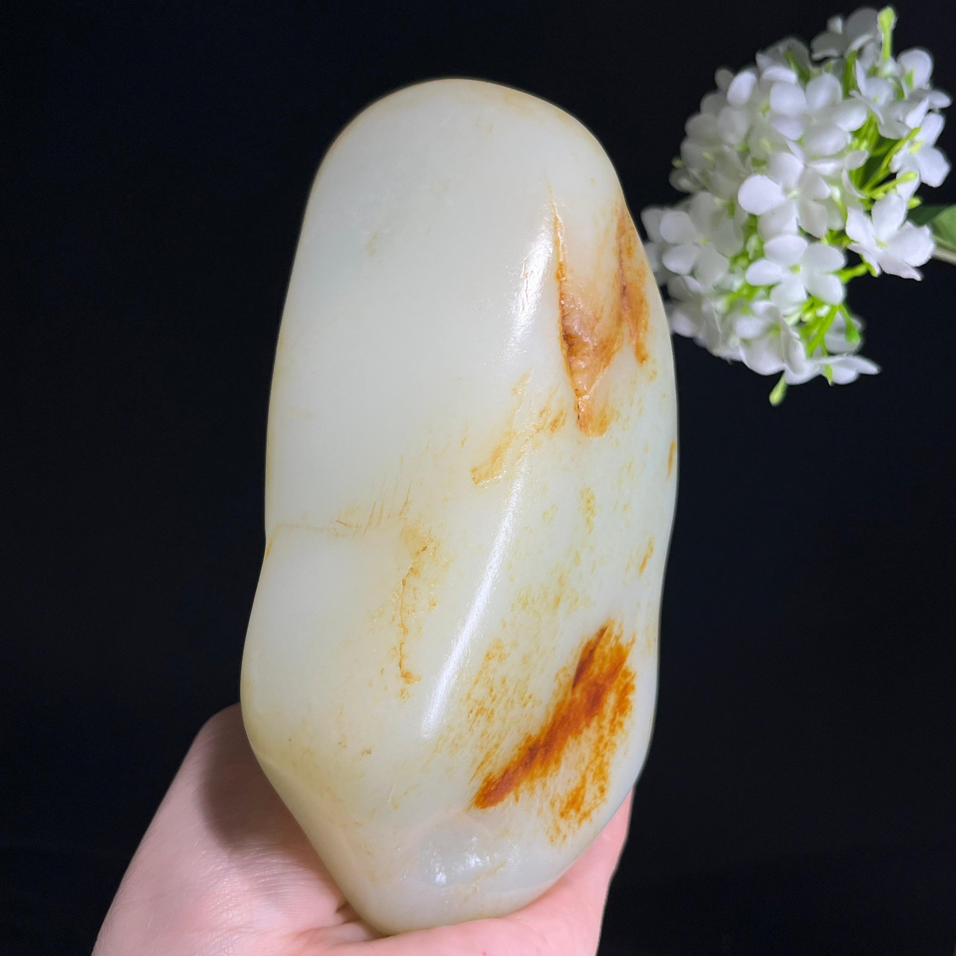 和田玉白玉“金砂漫玉”洒红皮洒金皮籽料（yc350623）