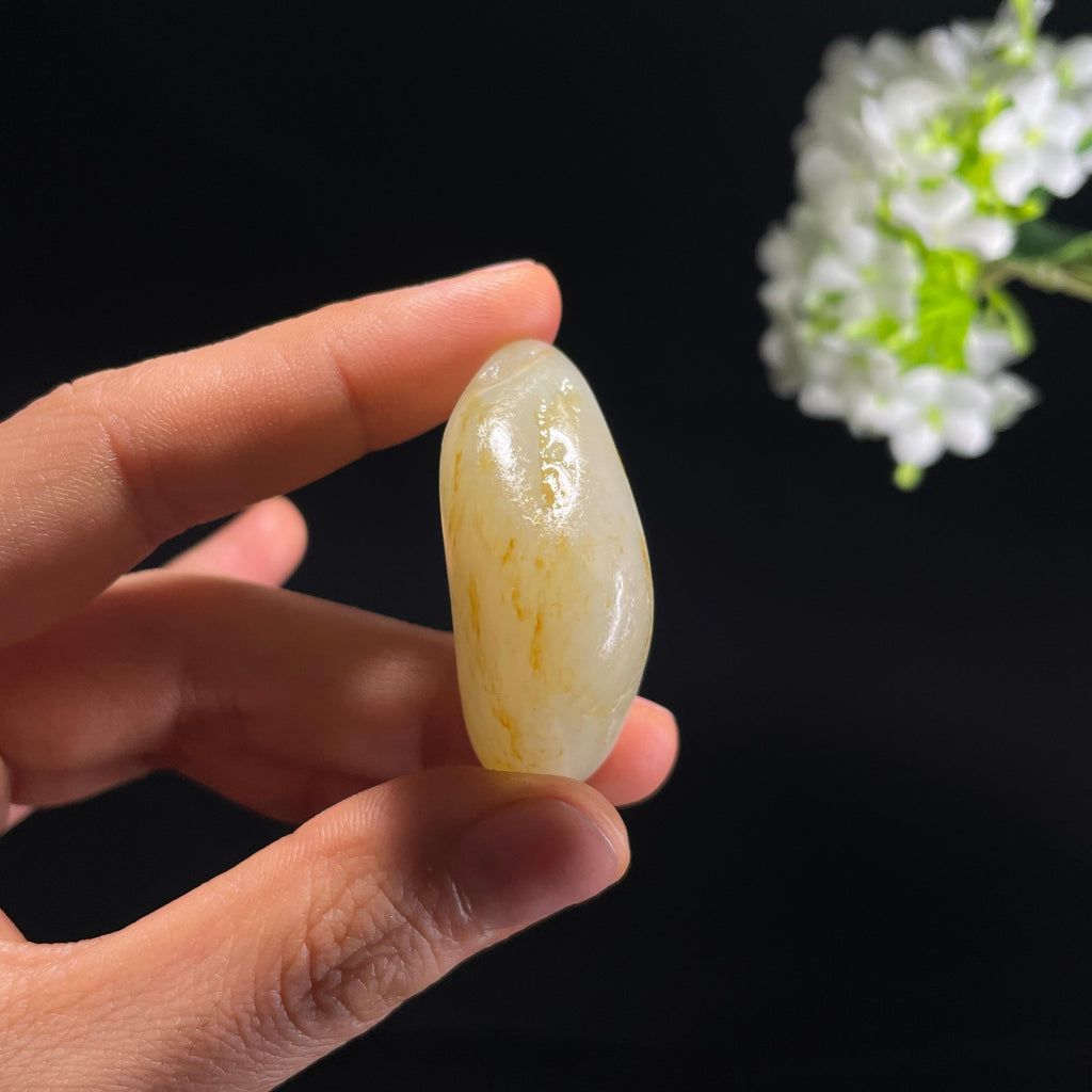 和田玉白玉“金凝脂白”洒金皮籽料（yc324380）