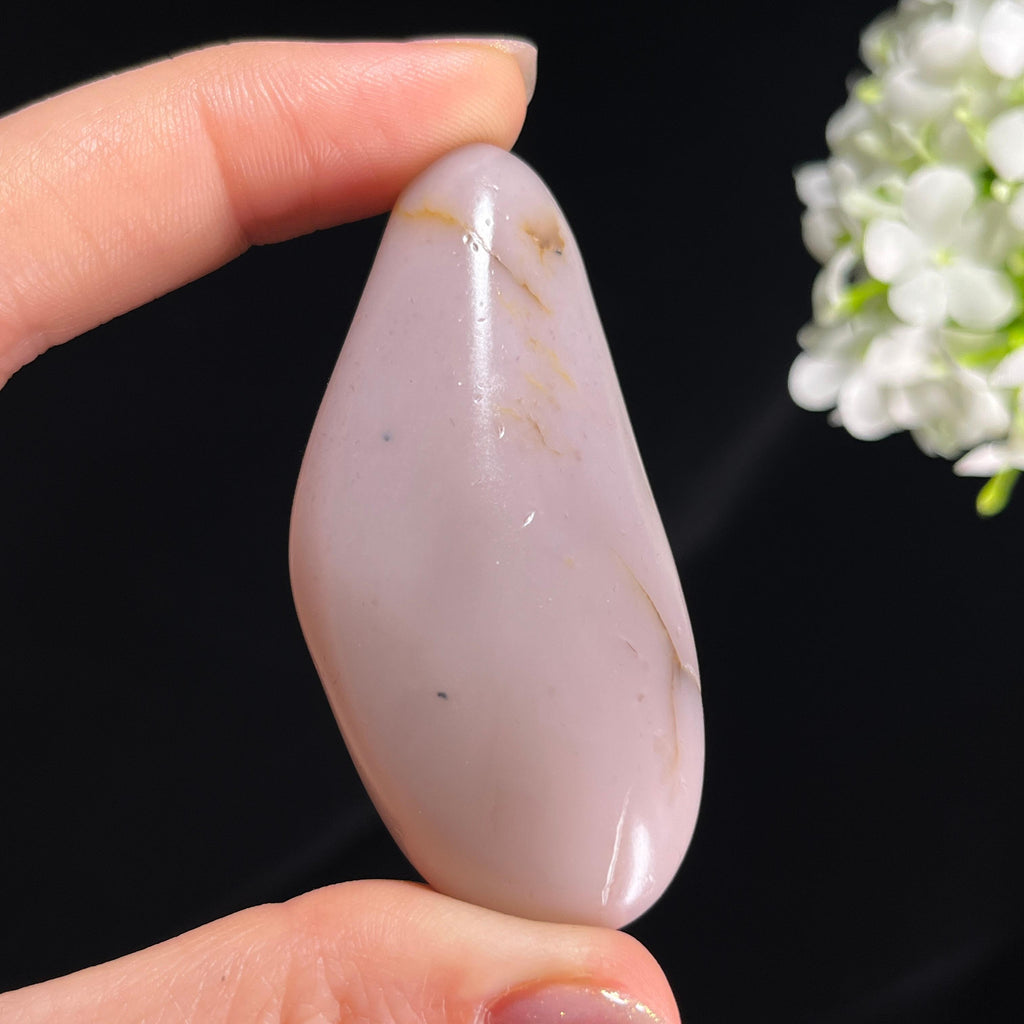 新疆天然和田玉桃花玉“紫烟桃溪”籽料原石（yc290840）