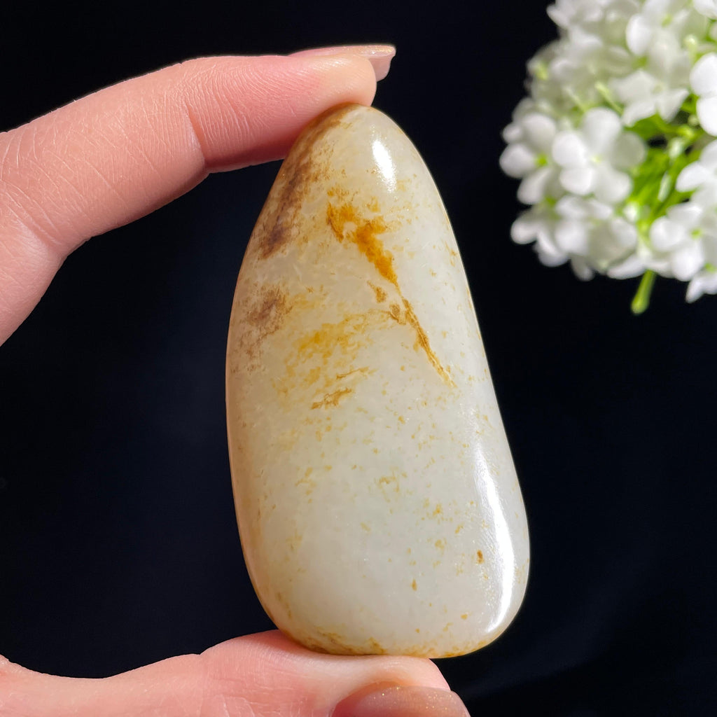 和田玉白玉“云沙漫雪”洒金秋梨皮籽料（yc368501）