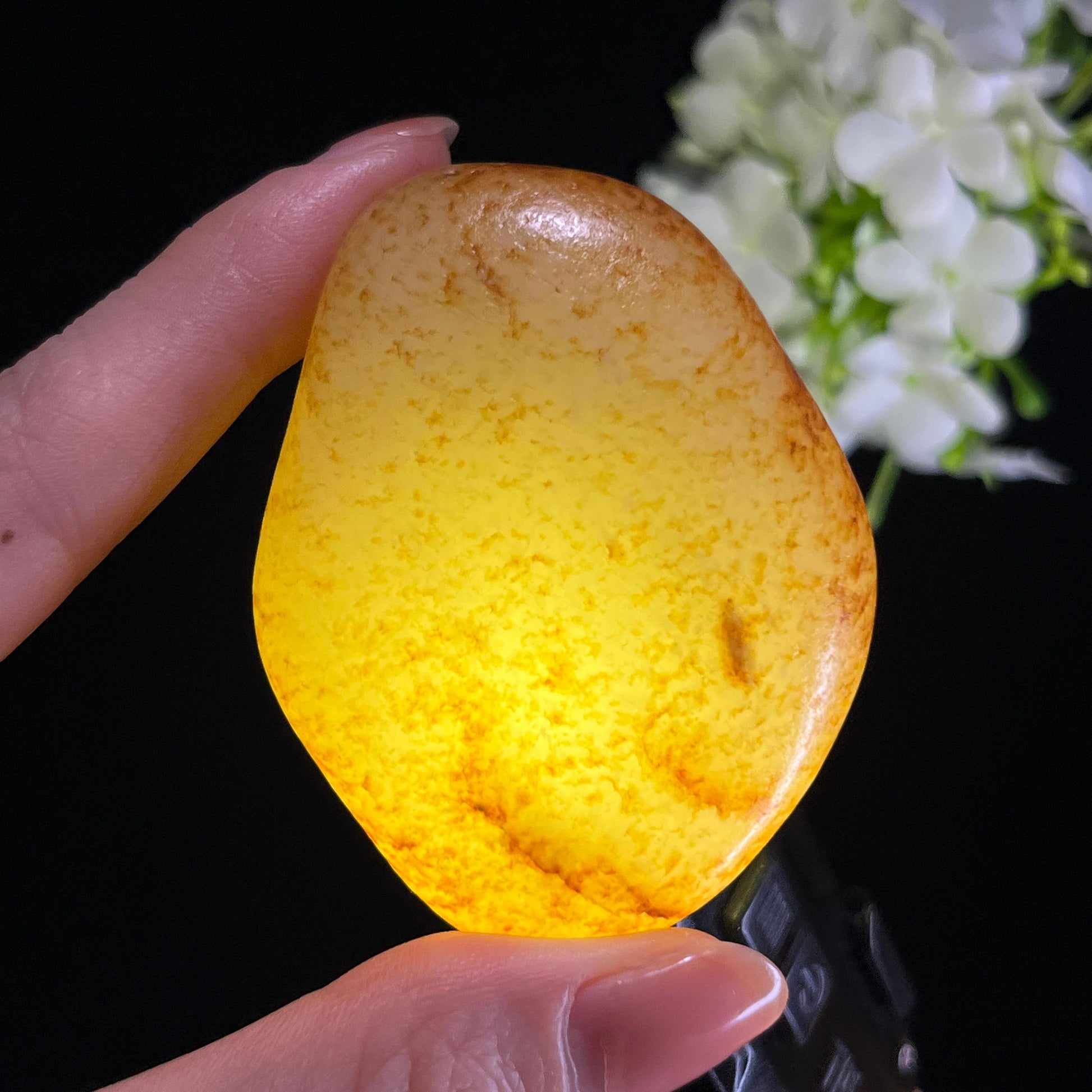 和田玉白玉“碎金点雪”洒金皮籽料（yc351296）