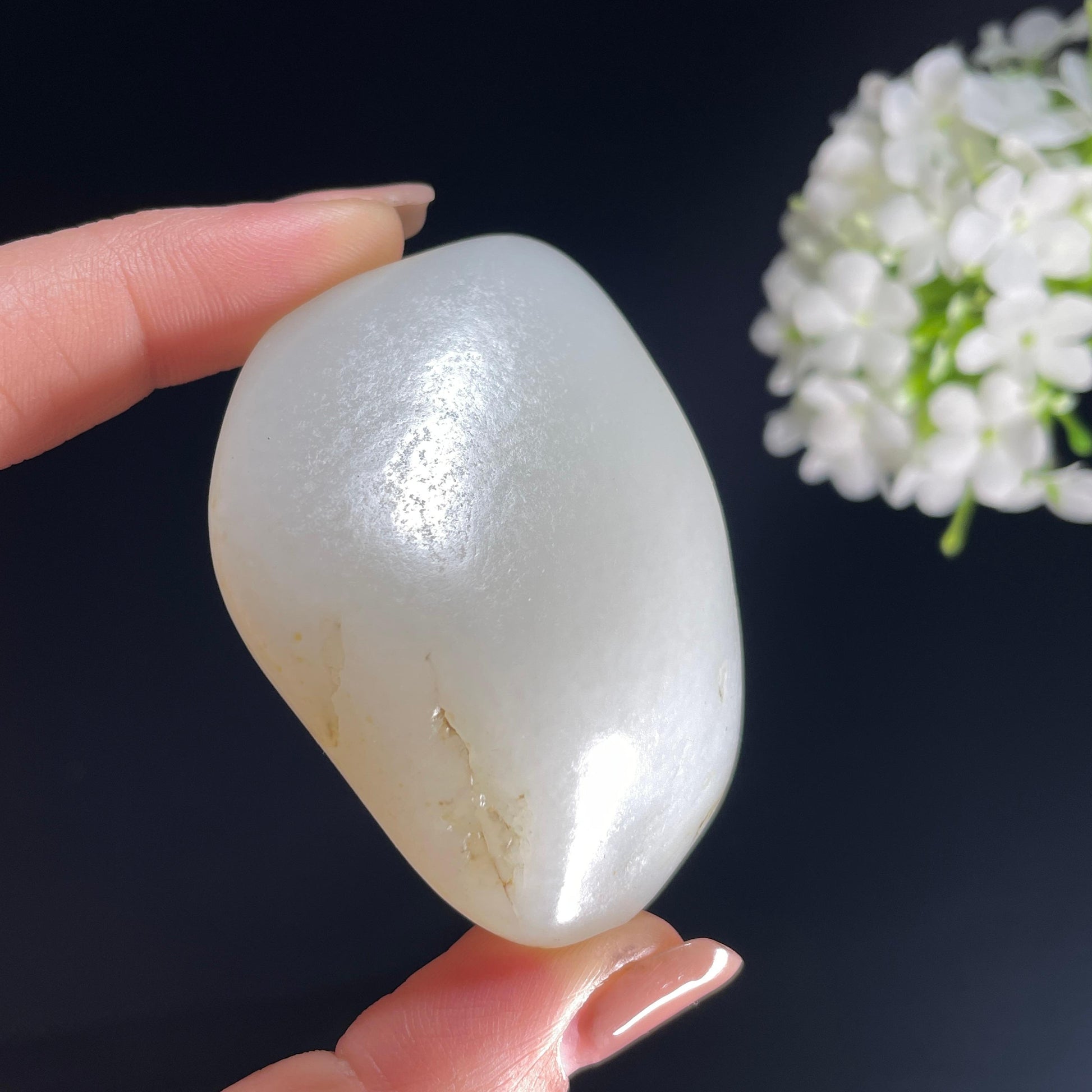 2026.4.9广告流，和田玉白玉“素璧含光”淡洒金皮籽料（yc386188）