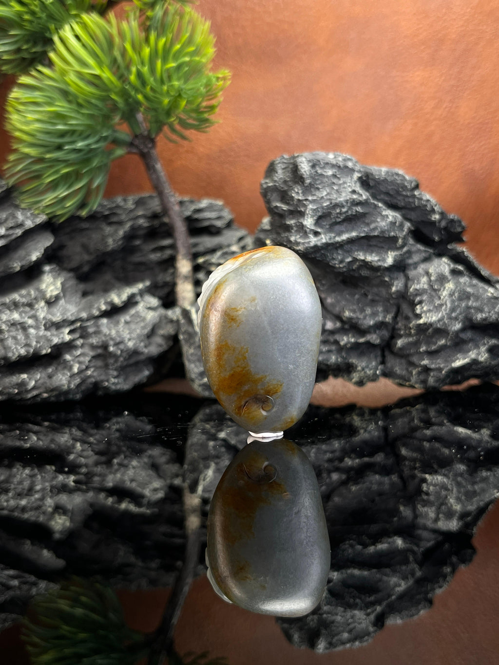 和田玉青花弥勒佛雕刻挂件（yc222784）