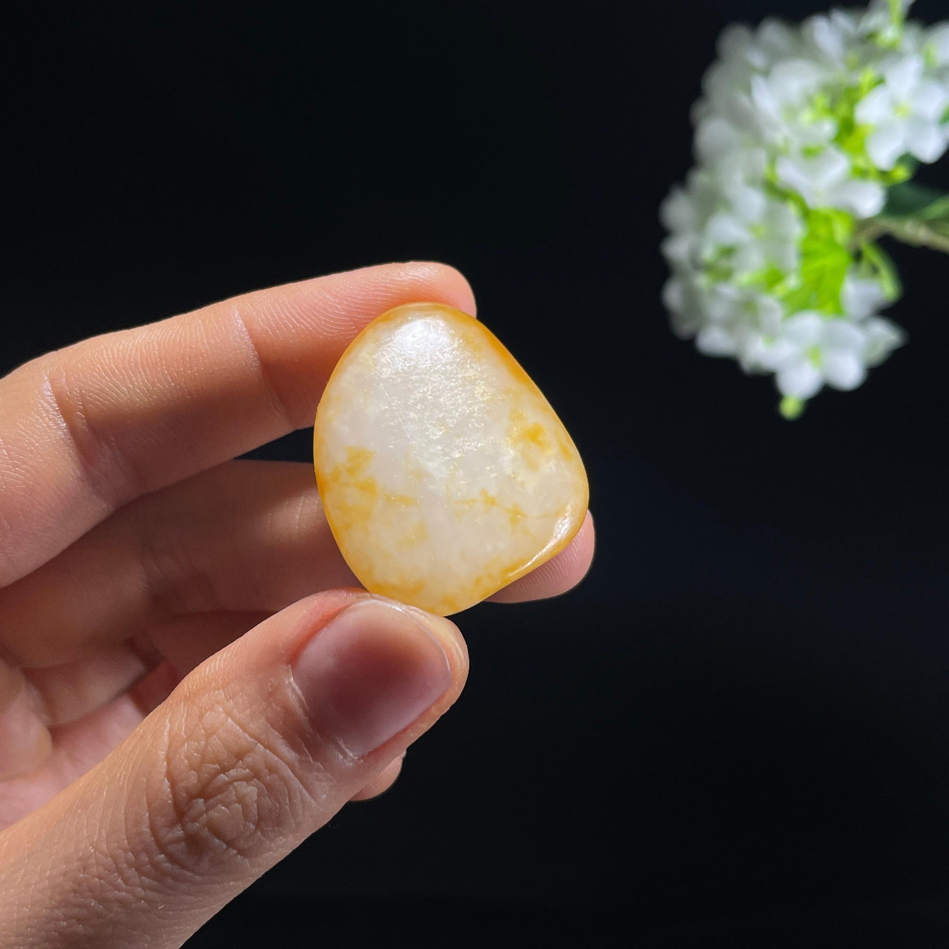 和田玉白玉“蜜霜初凝”洒金皮籽料（yc324487）