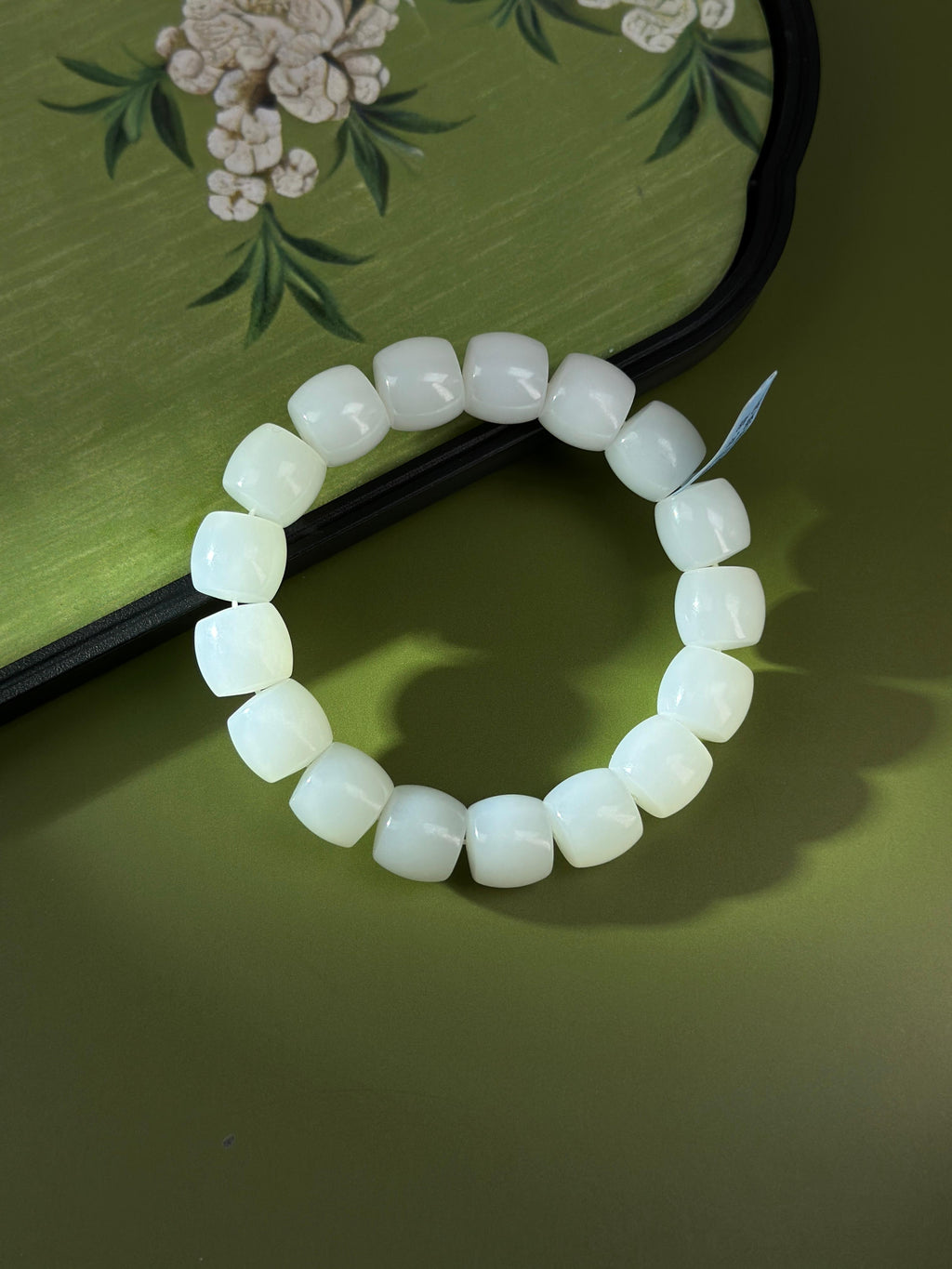 精品和田玉白玉直切珠手串（17颗）（yc750479）