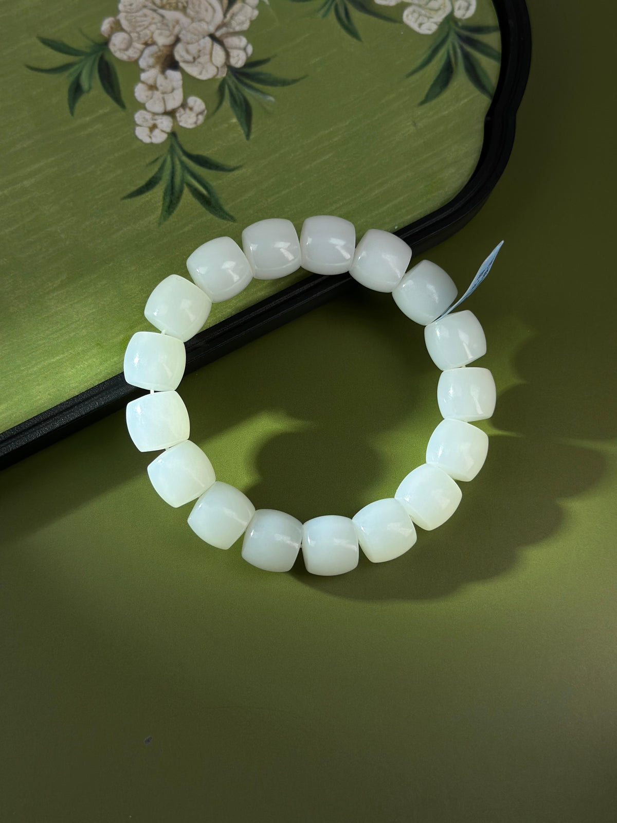 精品和田玉白玉直切珠手串（17颗）（yc750479）