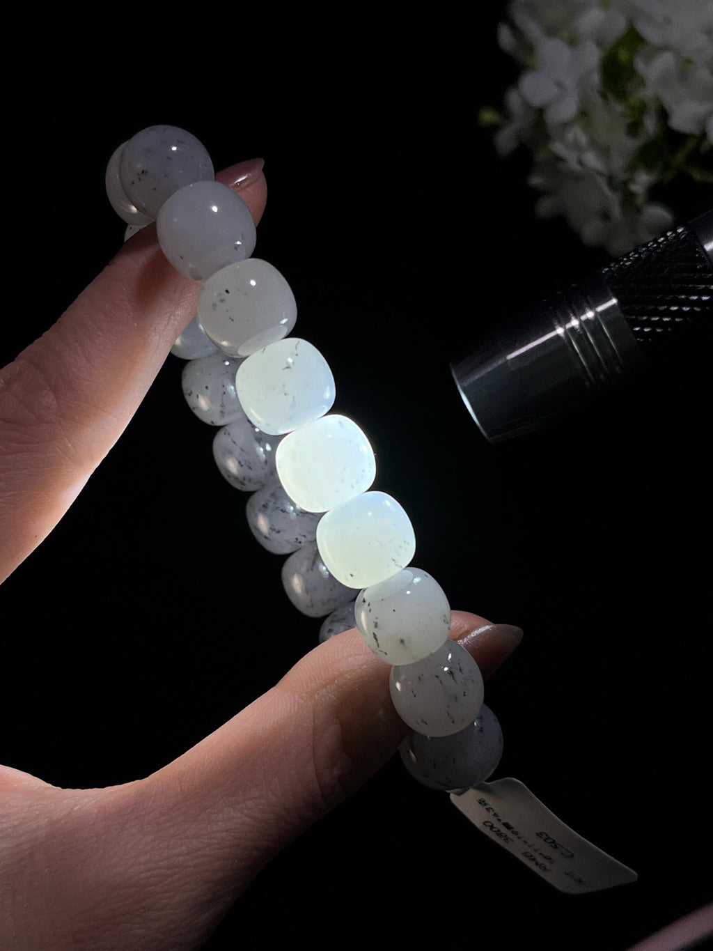 和田玉青花老型珠手串（卡10）（yc246357）