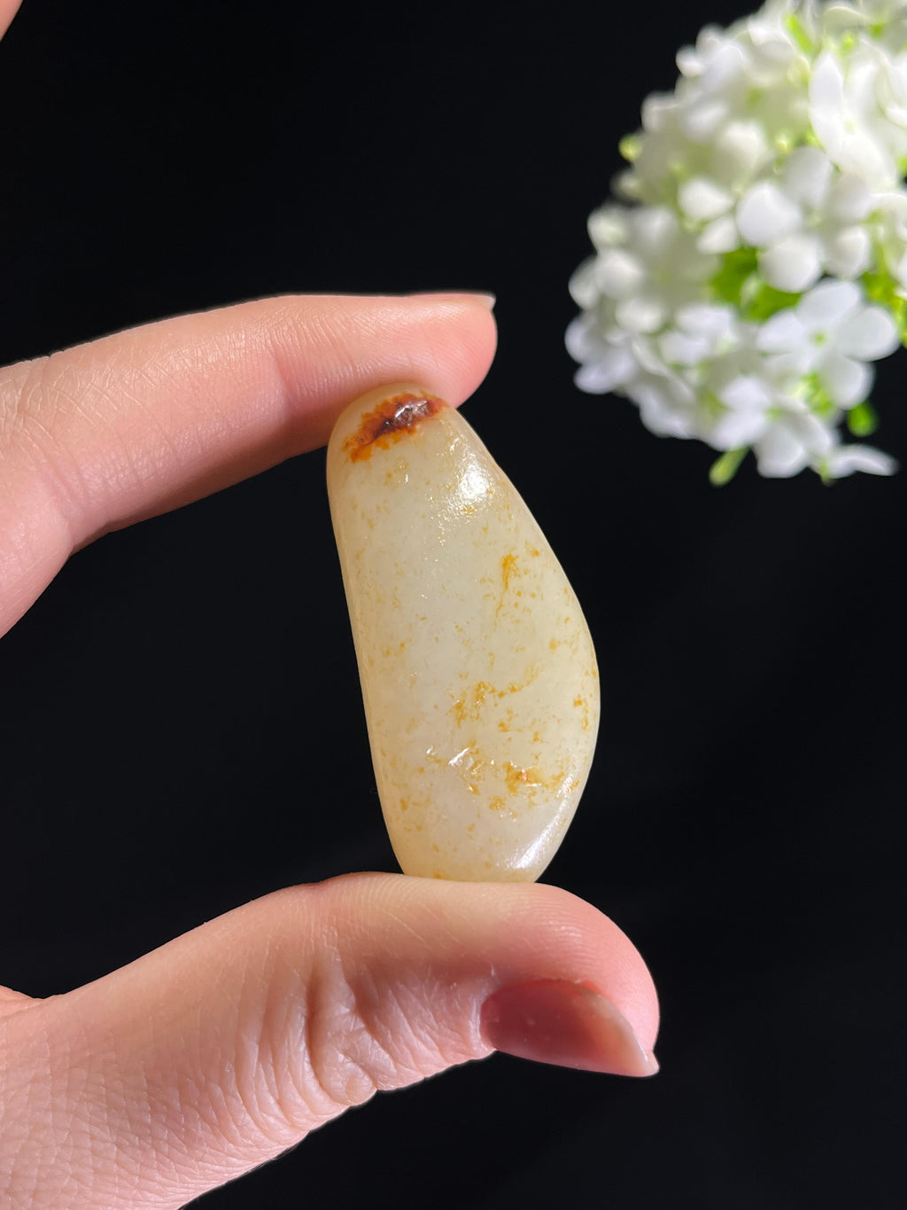 新疆天然和田玉白玉“金韵凝脂”洒金皮籽料原石（yc276624）
