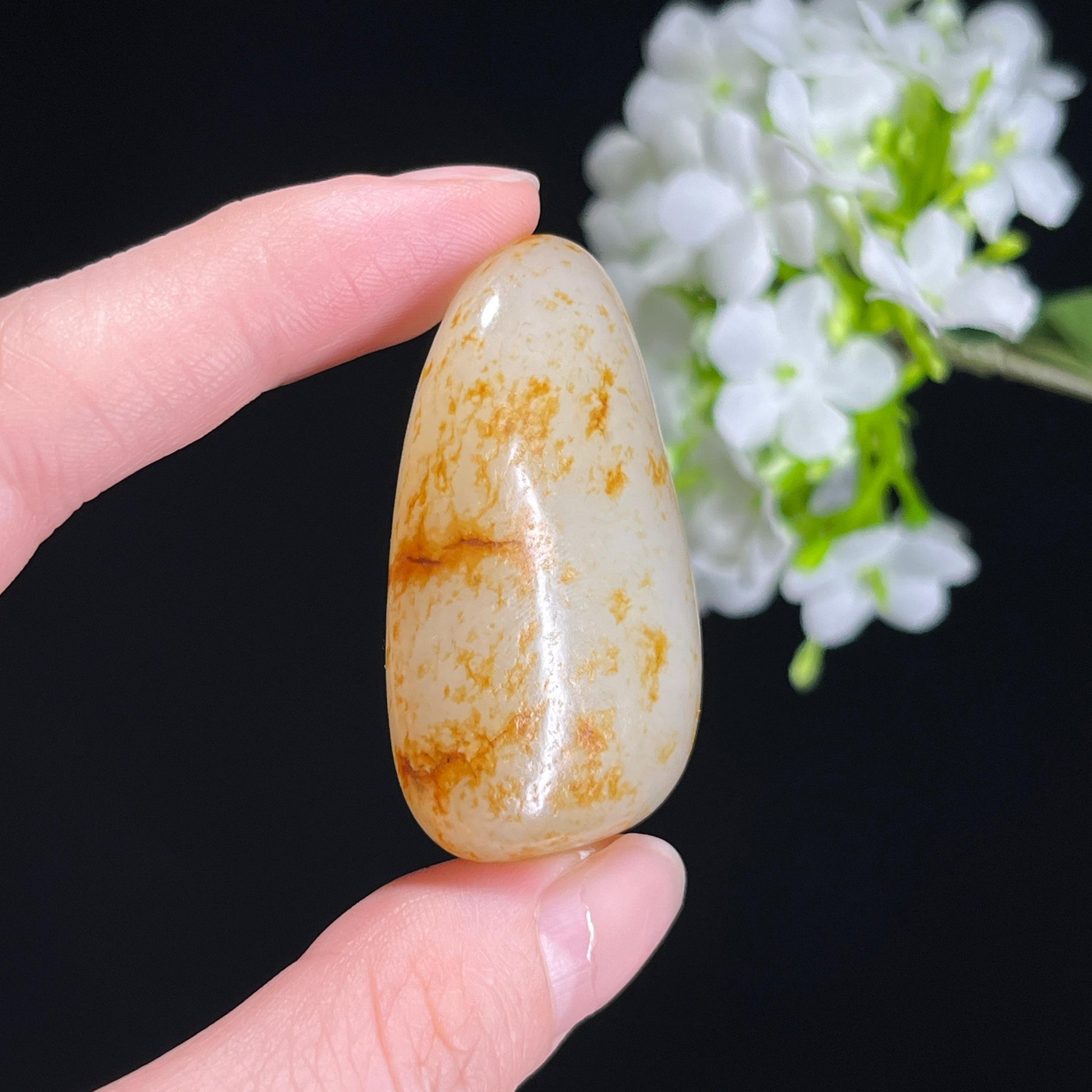 和田玉白玉意境洒金皮籽料原石（yc308402）