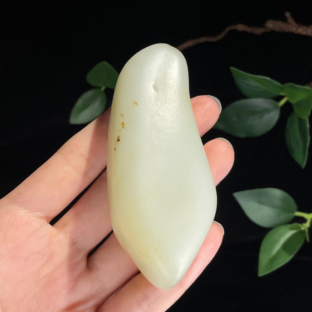 珍品和田玉白玉洒金皮籽料手把件（yc740364）