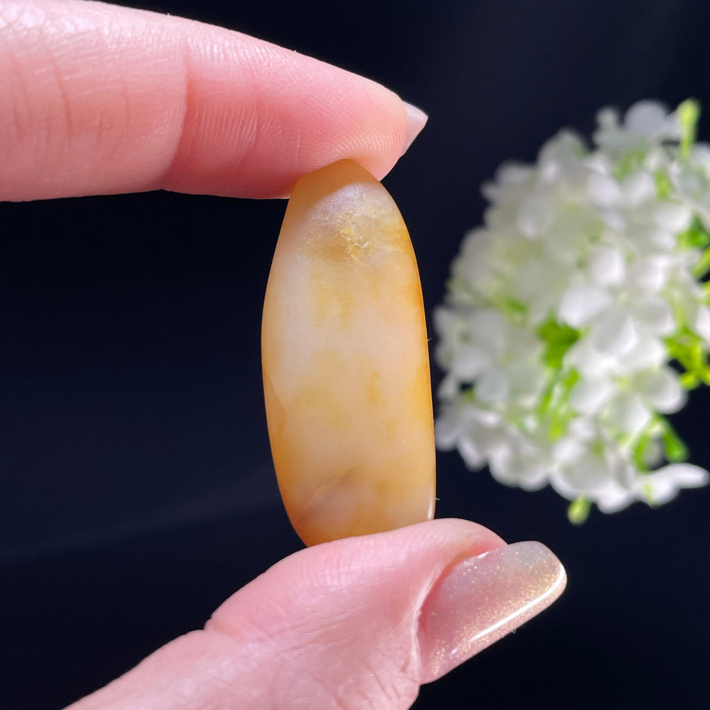 和田玉白玉“金纱秋月”聚黄皮籽料（yc357773）