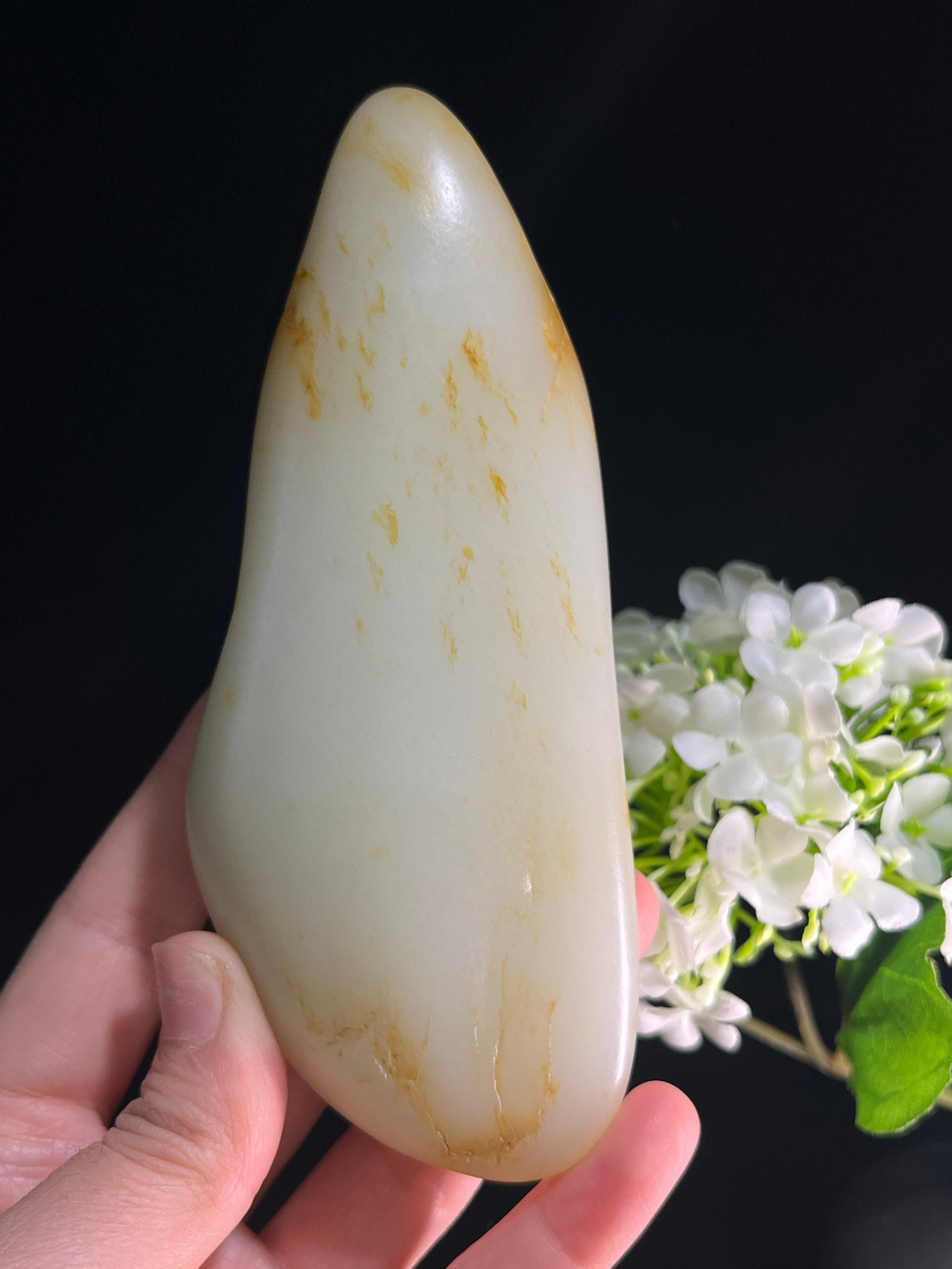 新疆和田玉收藏级白玉洒金皮籽料原石（yc253256）