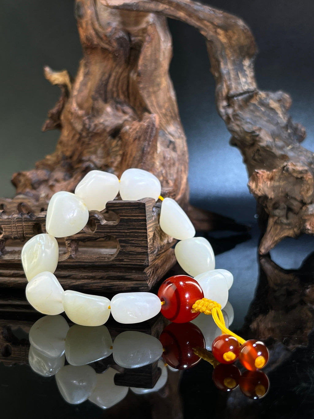 新疆和田玉光白籽料手串（yc229357）