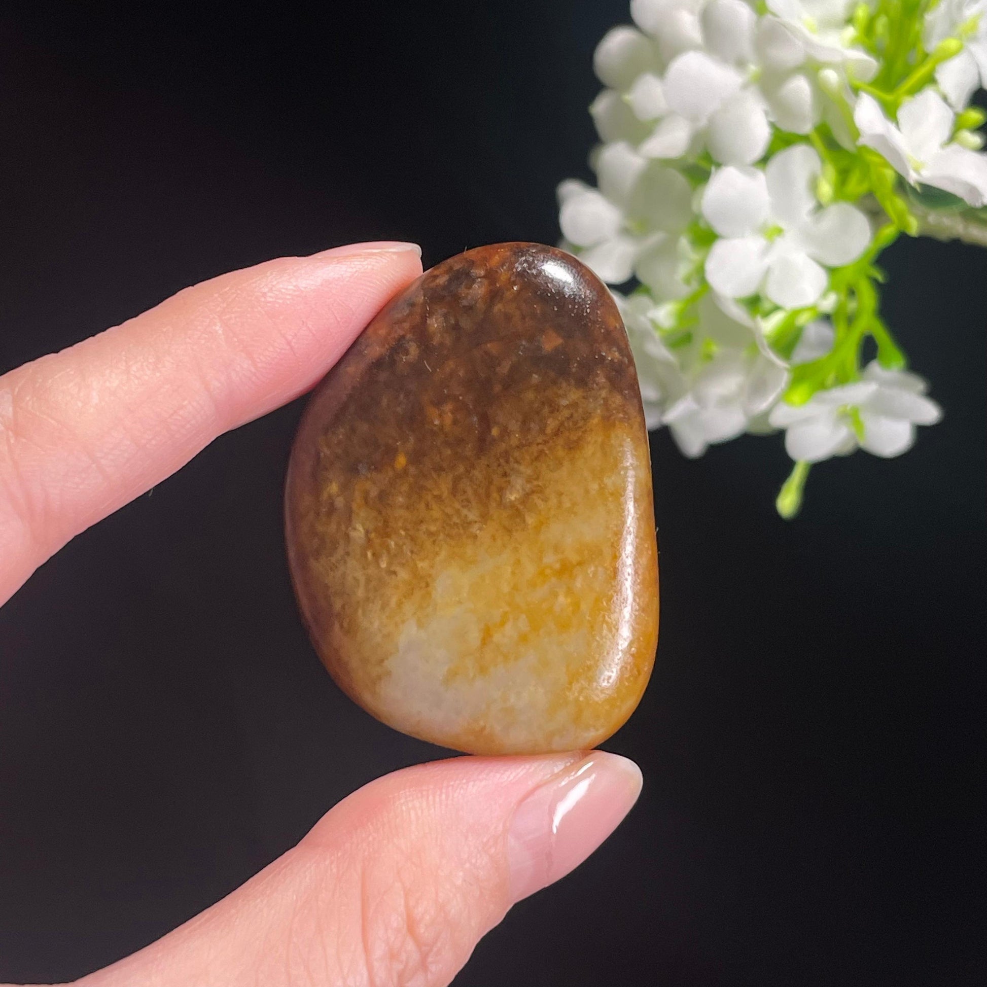 和田玉青白玉秋梨黄沁皮“丹黄古璧”籽料原石（yc311946）