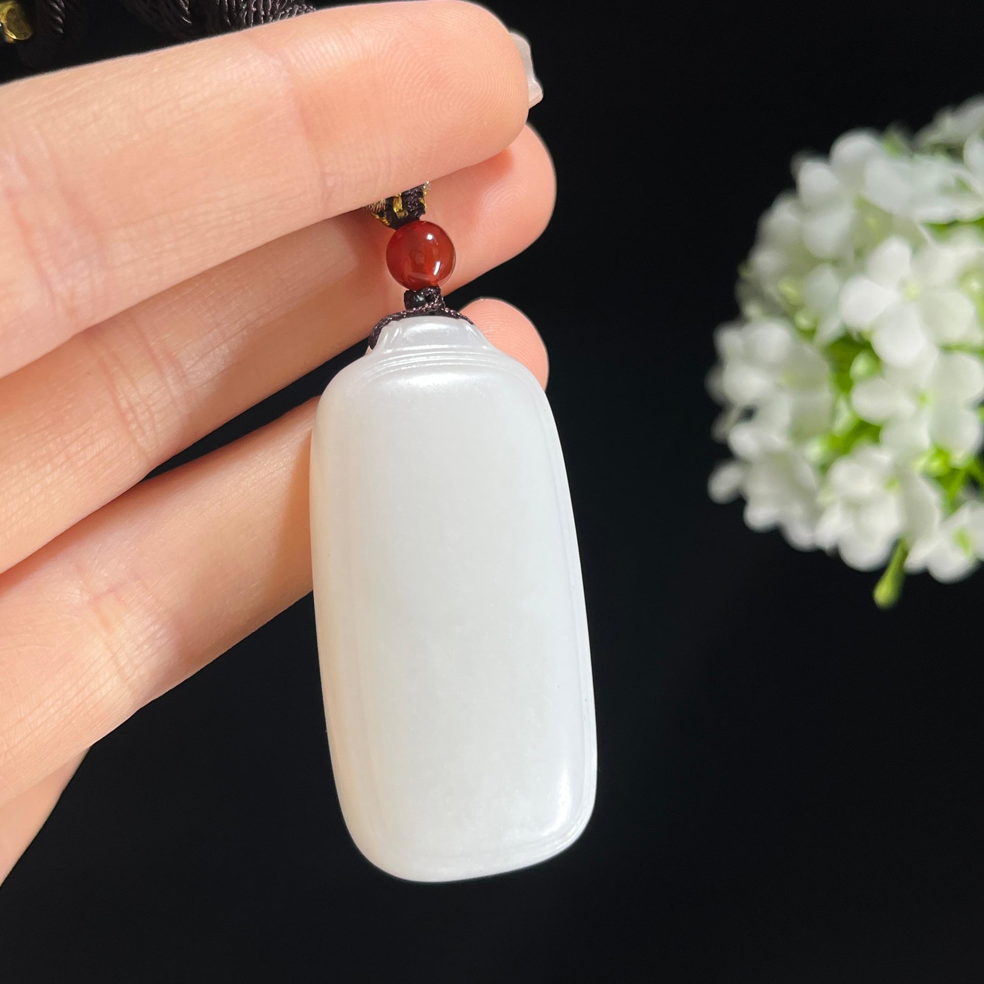 s，和田玉白玉平安无事牌（yc379807）