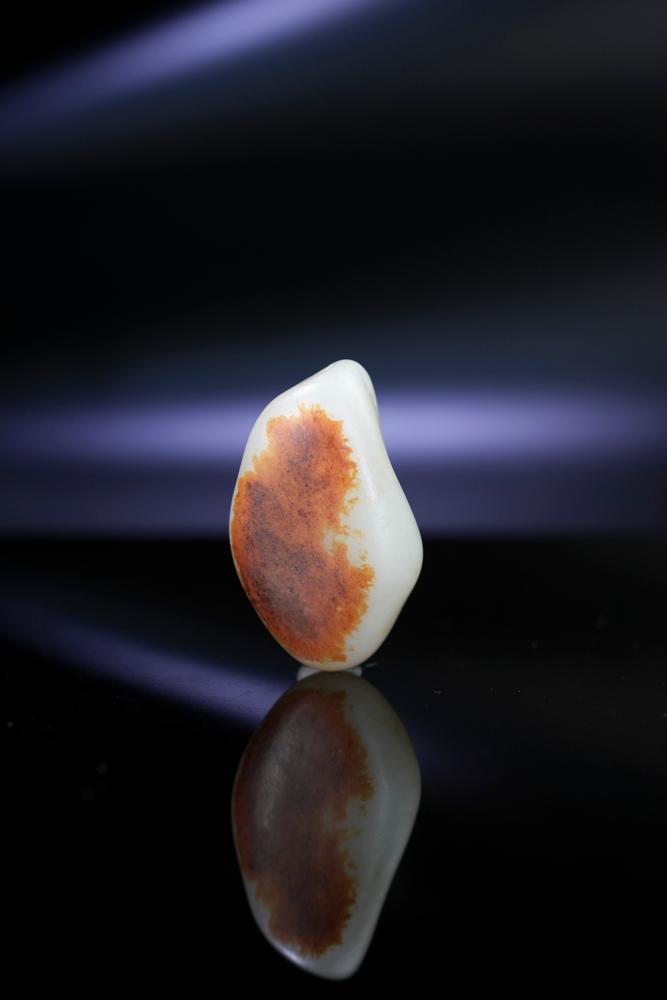 和田一级白玉聚红皮“金皮聚财”籽料原石（yc257851）