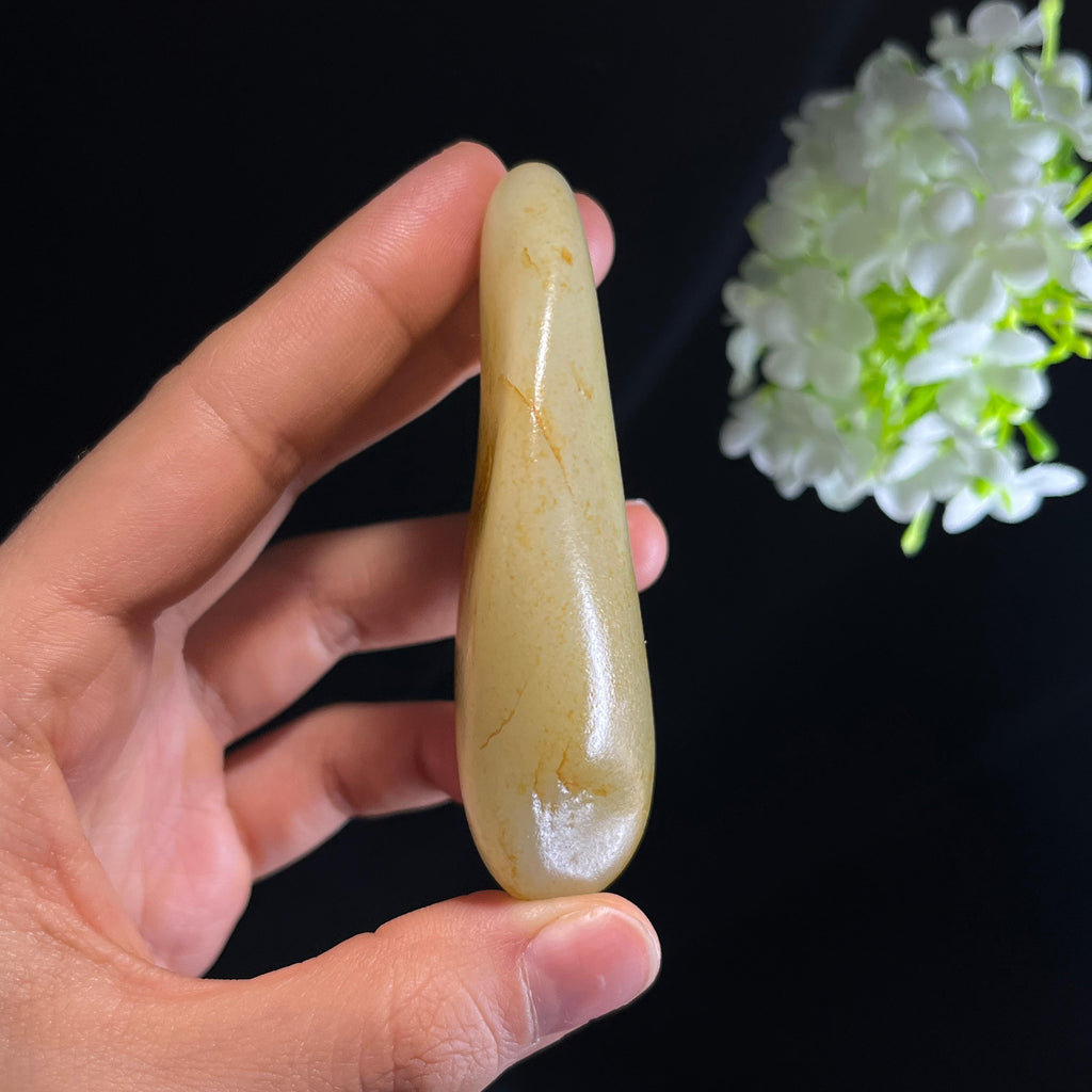 和田玉白玉“落霞疏影”洒金皮籽料（yc356097）