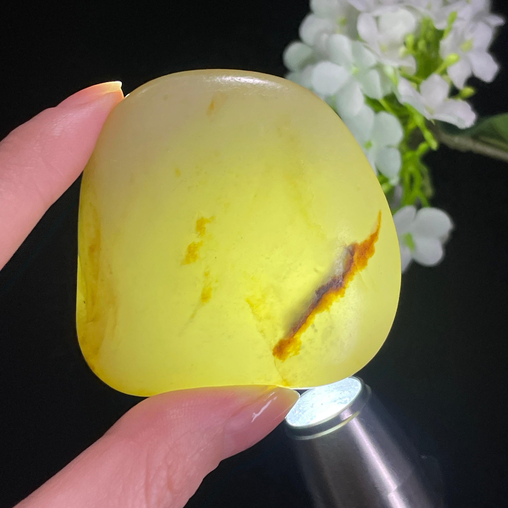 和田玉青白玉“金痕入梦”洒黄皮籽料（yc316445）