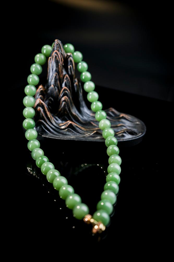 和田玉精品碧玉手串项链（两个一起配套卖的）（yc253347）