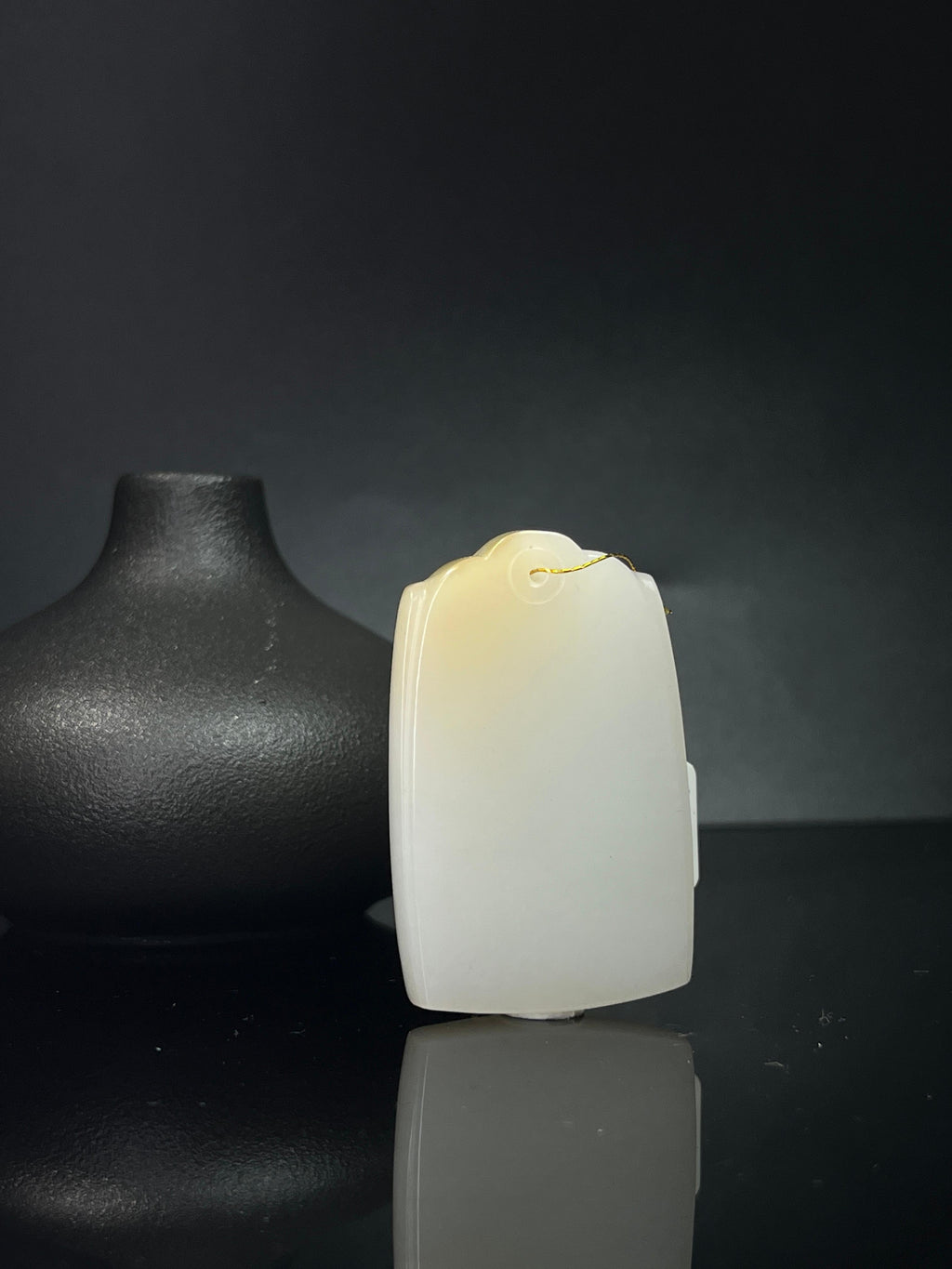 和田玉且末糖白无事牌（yc241017）