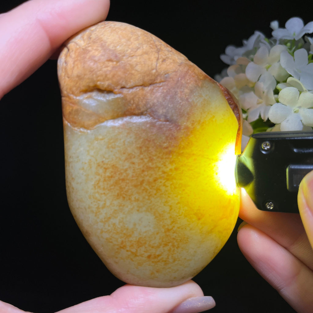 和田玉青白玉洒红皮洒金皮籽料（作料）（yc361001）