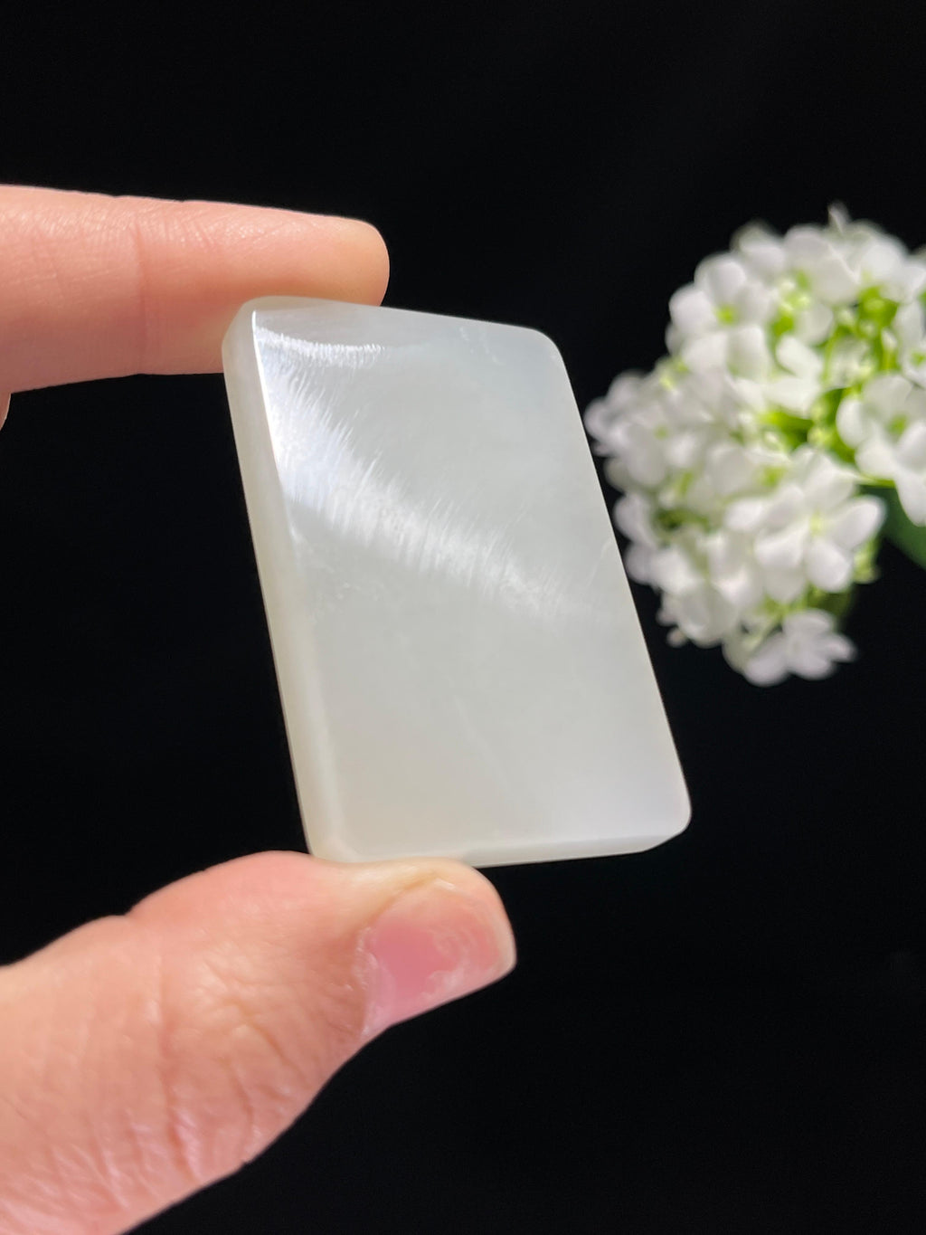 和田玉白玉“清润素心”平安无事牌（yc259142）