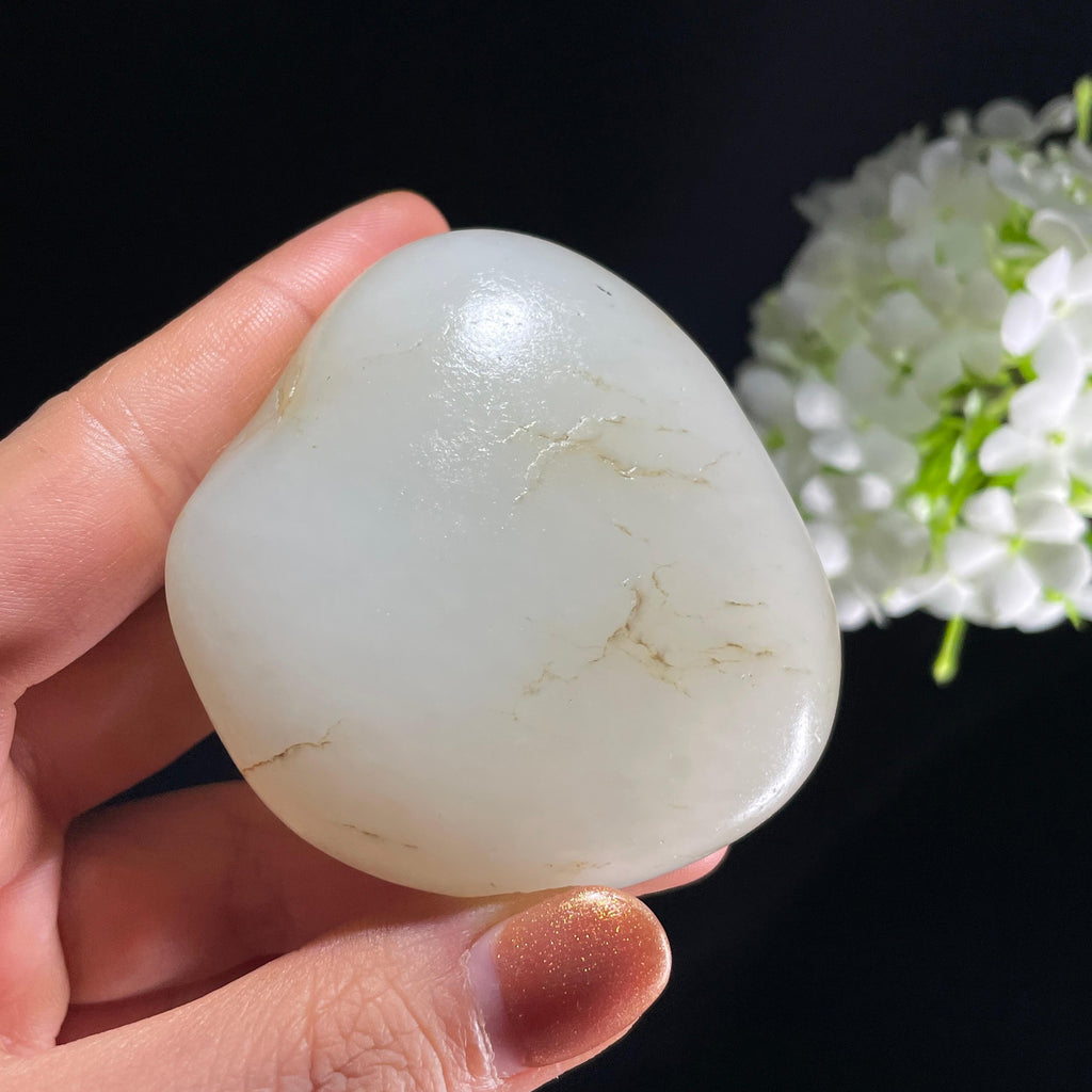 和田玉白玉“清川素影”淡洒金皮籽料（yc392621）