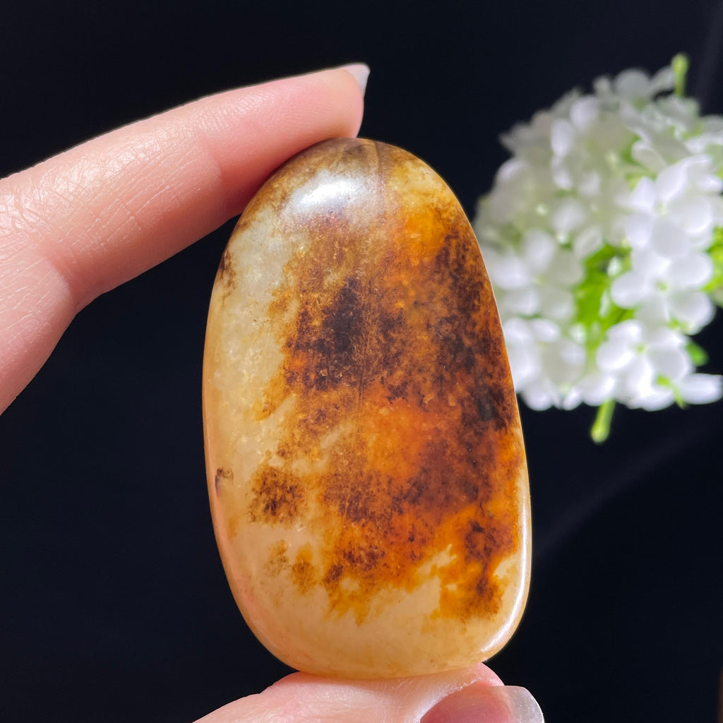和田玉白玉“霞色锦缎”彩皮籽料（yc392338）