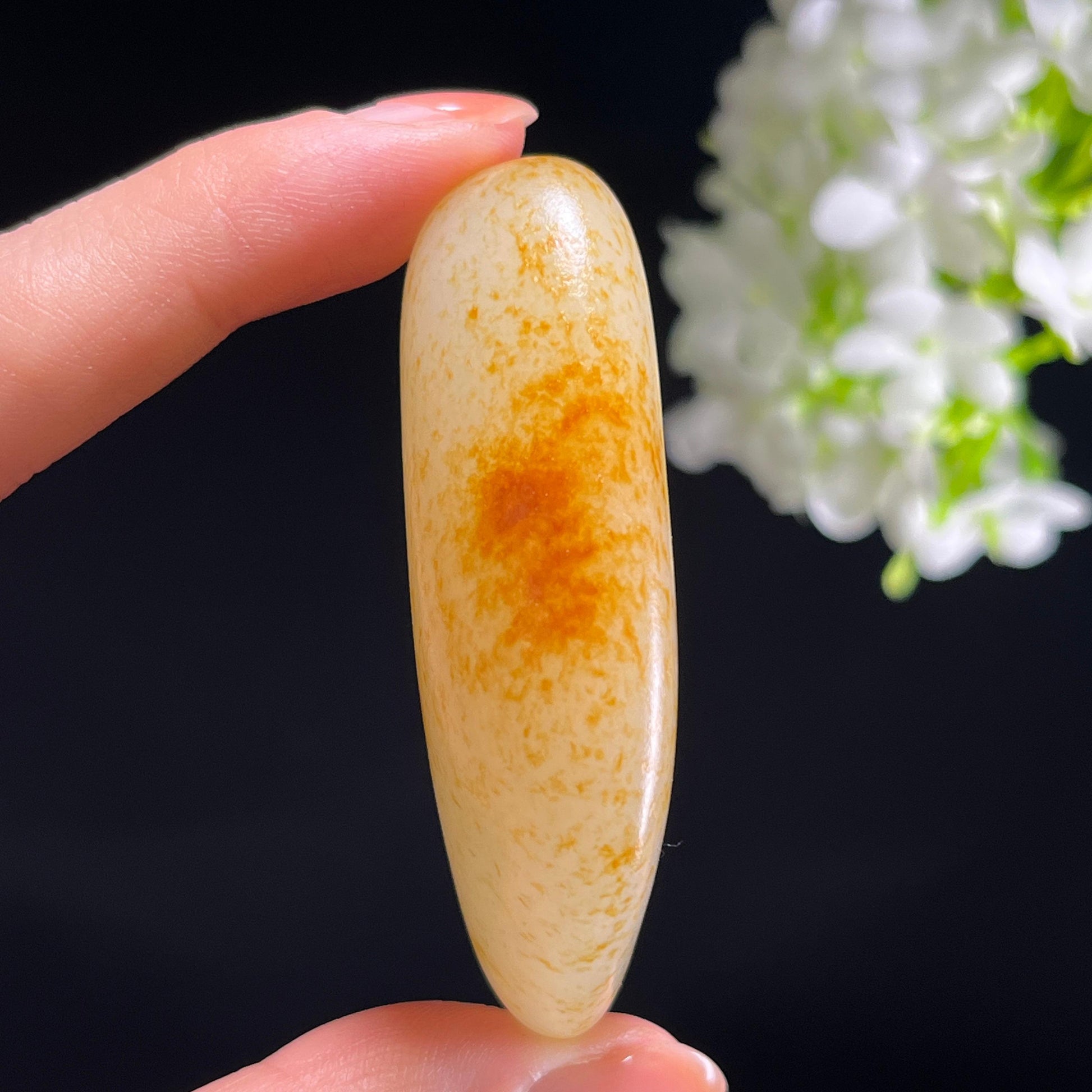 和田玉白玉“秋缕萦怀”洒金洒红皮籽料（yc345788）