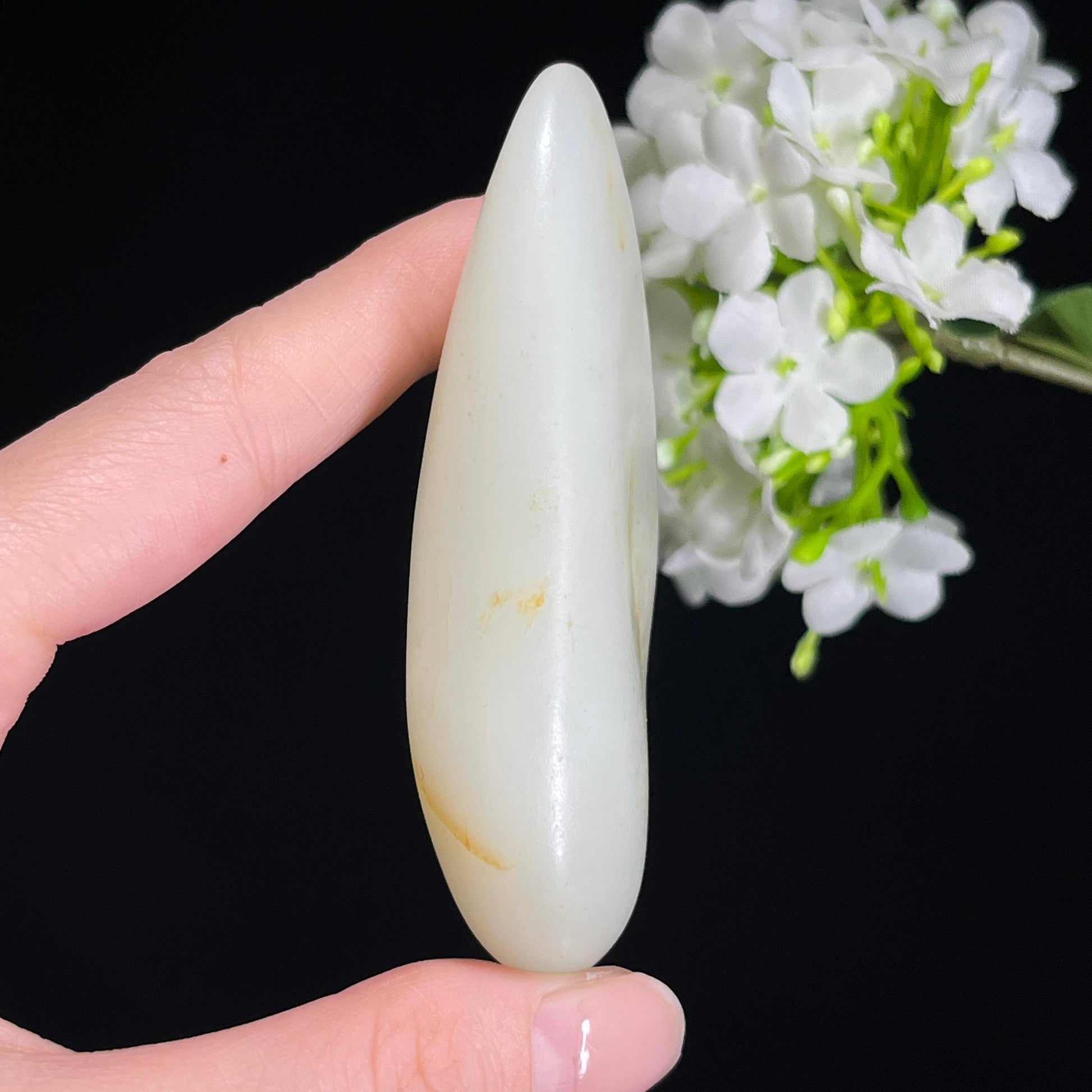 和田玉一级白玉洒金皮籽料原石手把件（yc308510）