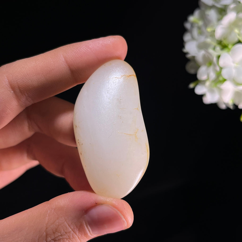 和田玉白玉“星子落雪”洒金皮籽料（yc350517）