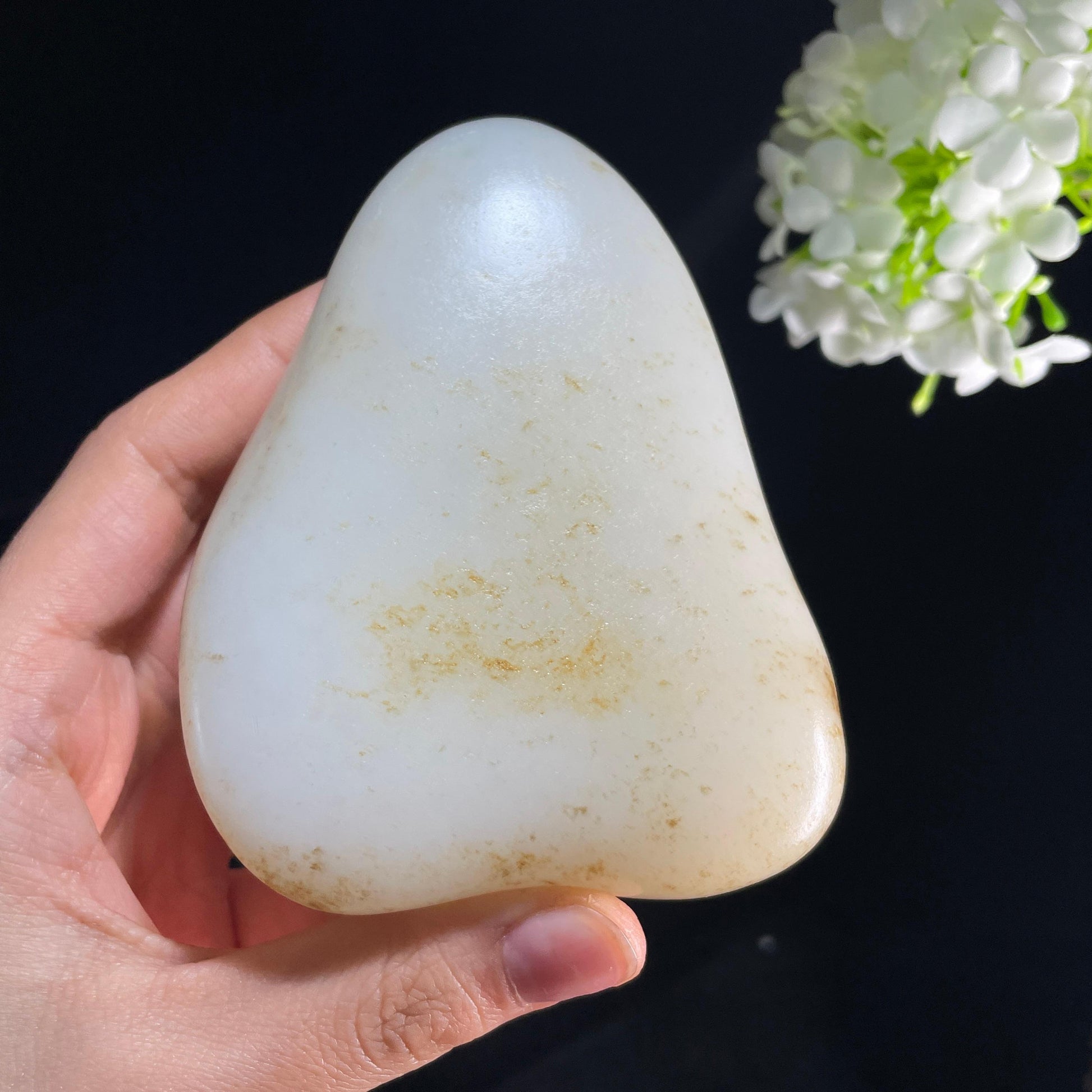 和田玉羊脂白玉“疏星映月”秋梨皮洒金皮籽料（yc357623）