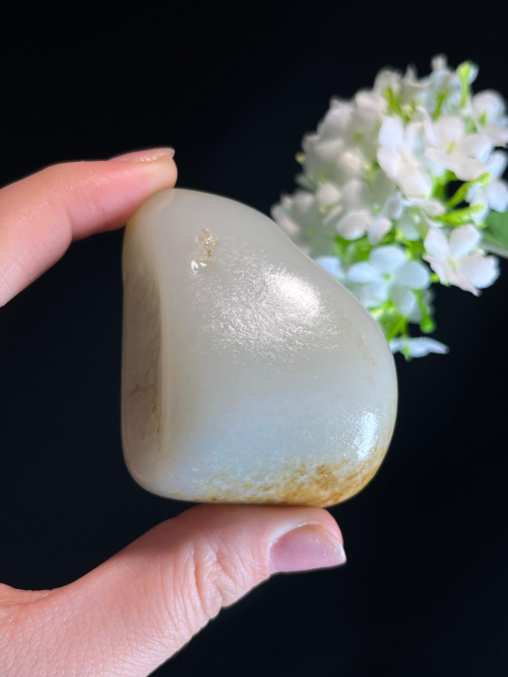 新疆天然和田玉籽料原石洒金皮小摆件（yc274555）