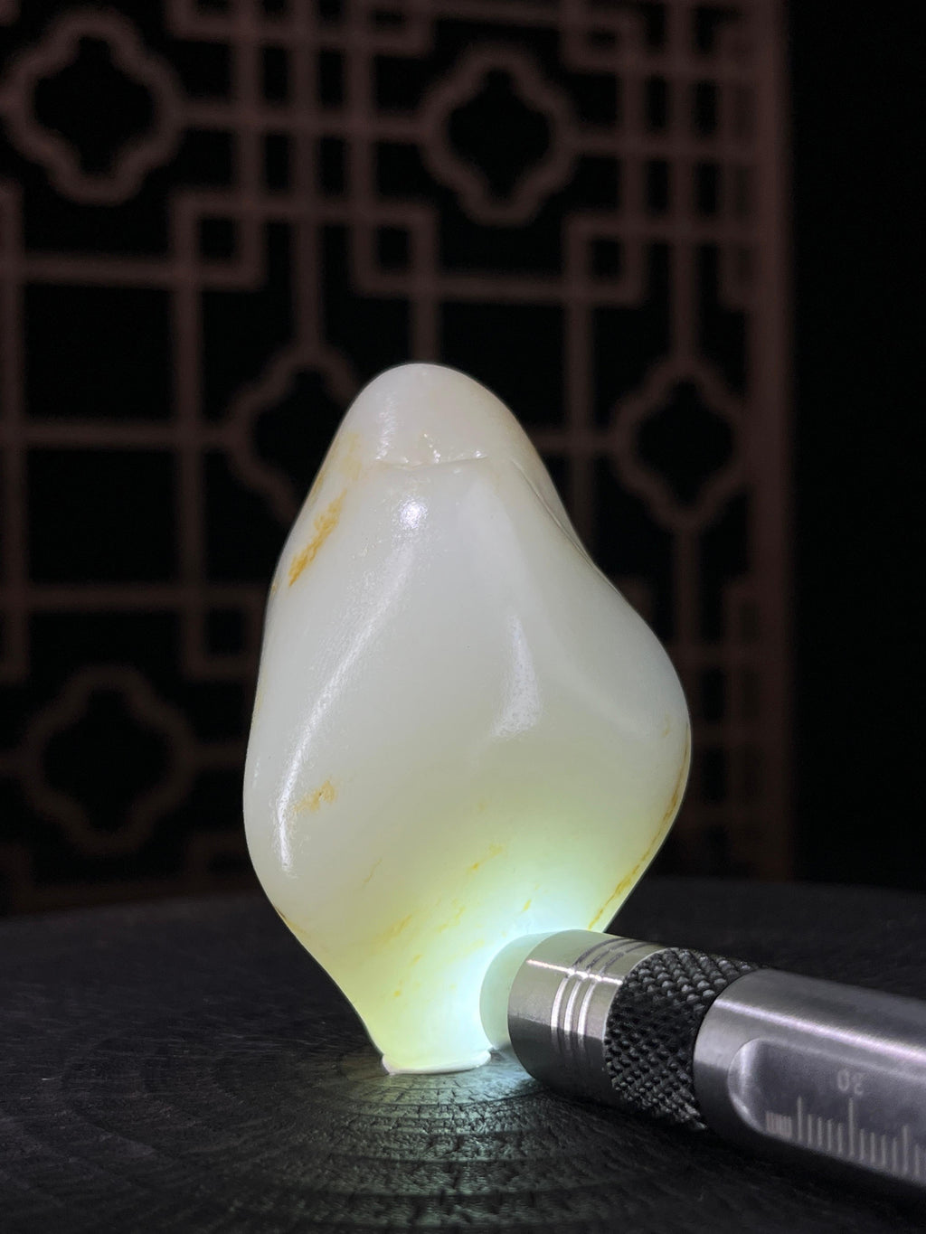 新疆和田玉白玉籽料原石洒金皮挂件3（yc233794）