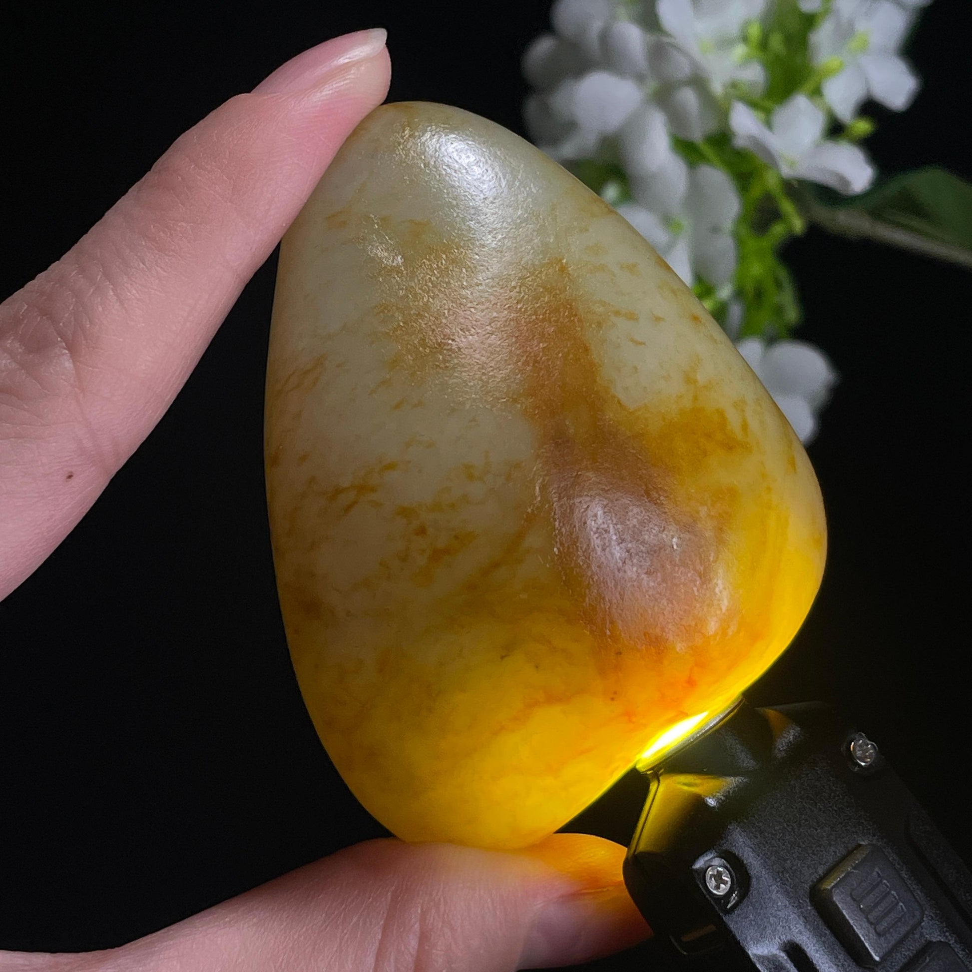 和田玉青白玉“金浪归帆”洒金皮籽料（yc316429）