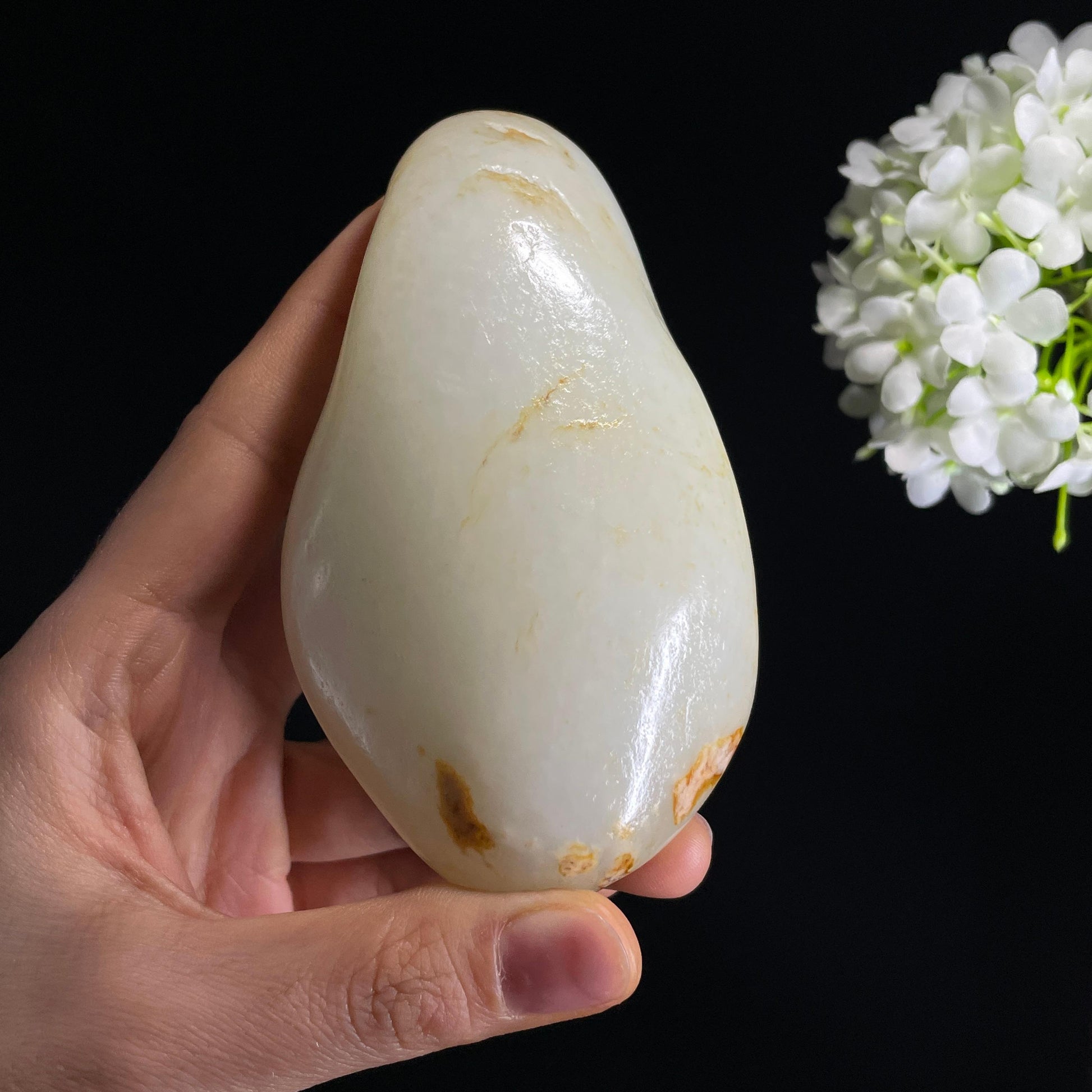 和田玉白玉“素月流霜”洒金皮籽料（yc332368）