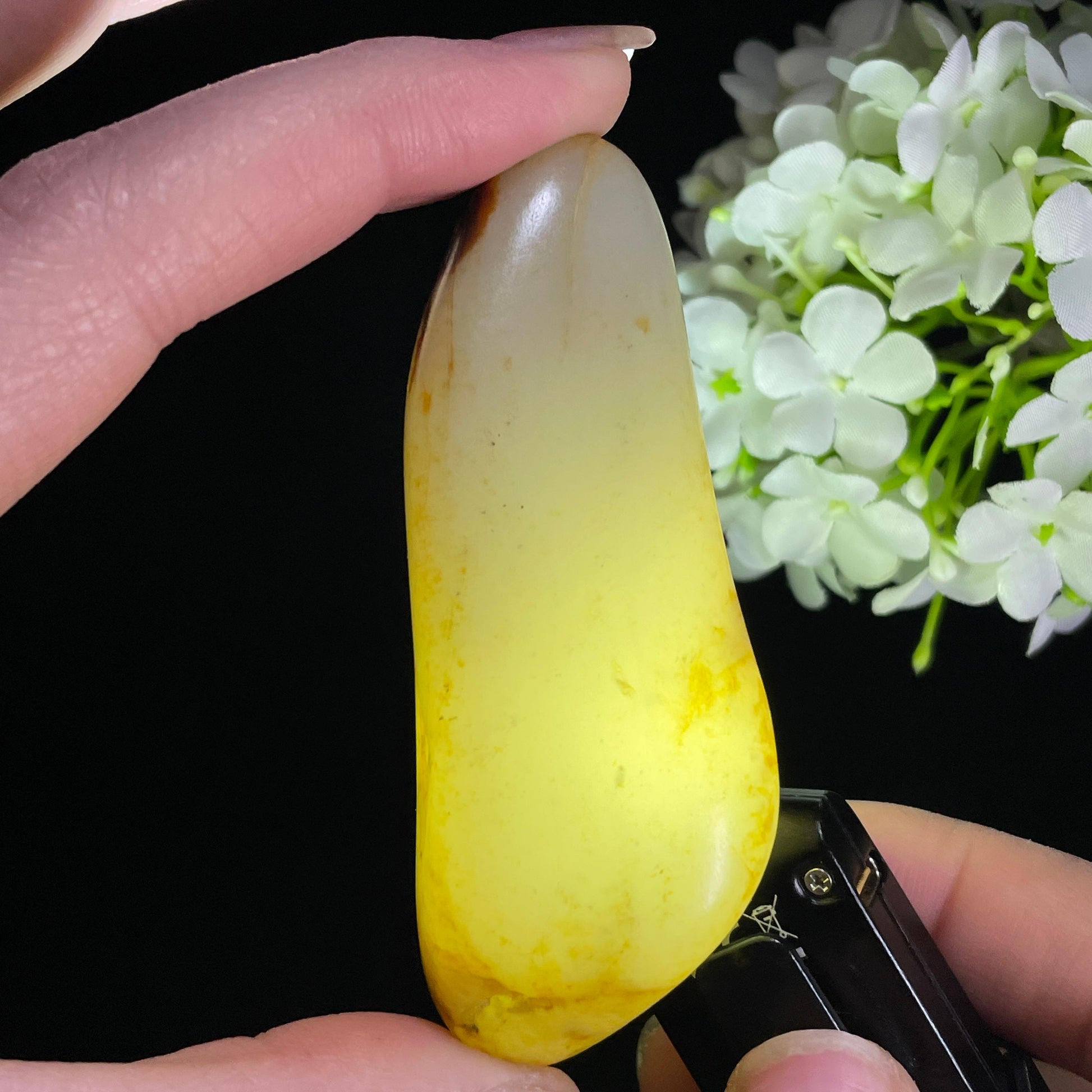 和田玉白玉“红丝暮雨”洒金皮聚红皮籽料（yc363668）
